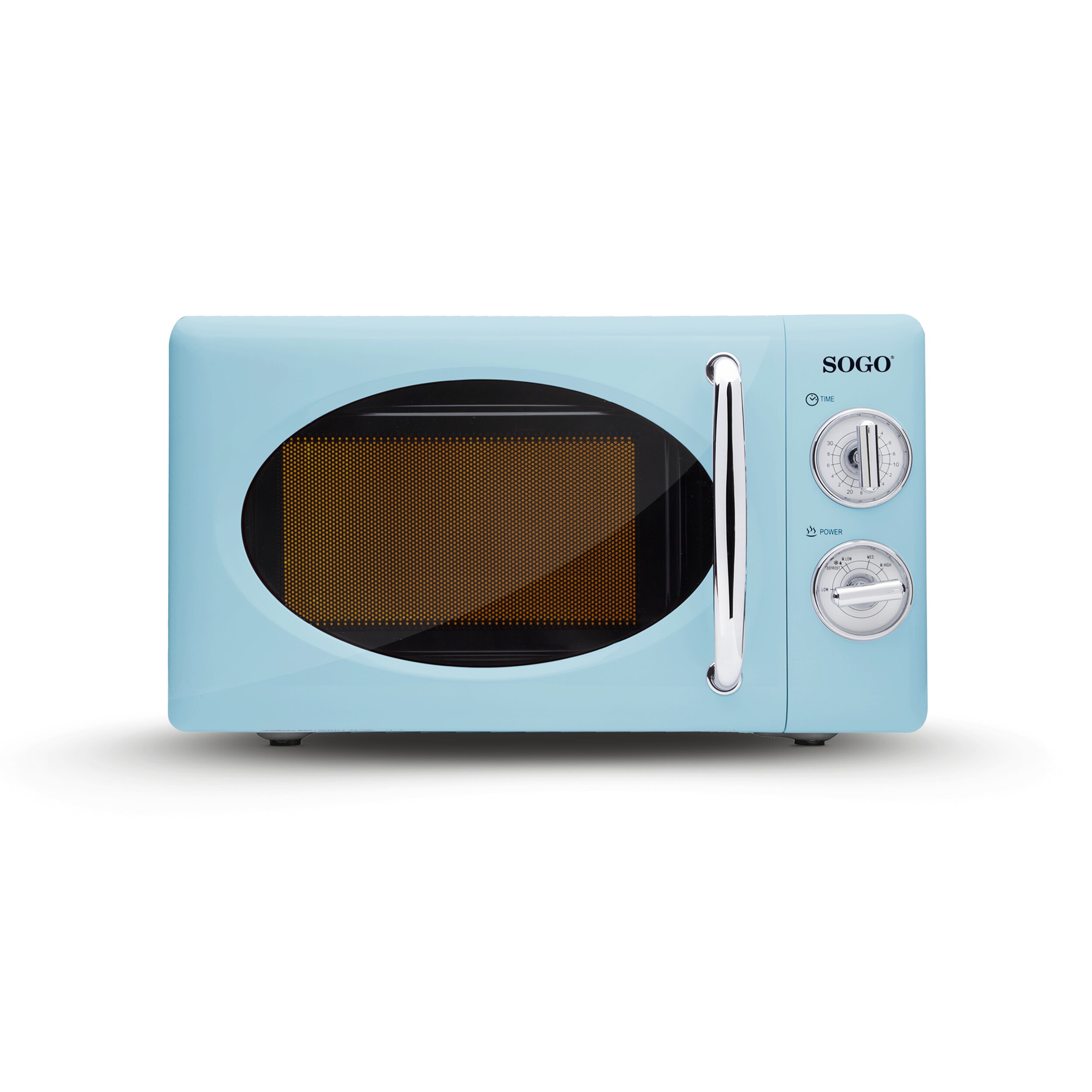 Microondas Sin Grill Retro con 6 Niveles de Potencia - 20L - 700w - Azul Azul-4