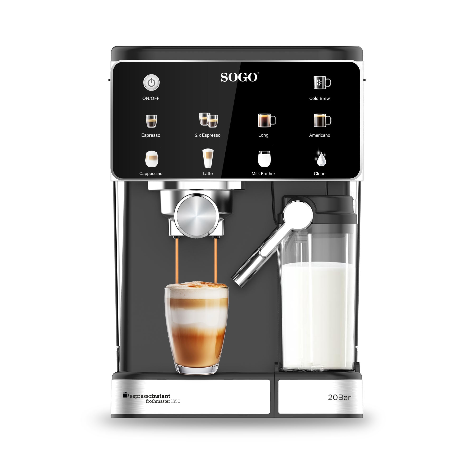 Sogo – Cafetera Espresso manual Sogo con sistema Thermoblock 1350W 20 bar.