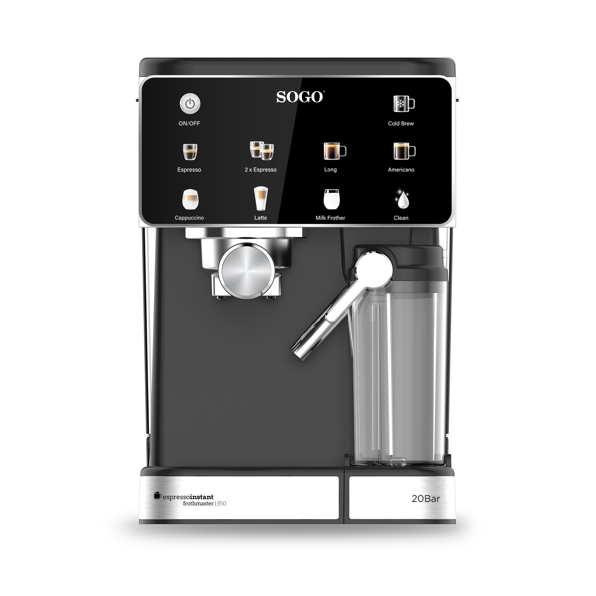 Cafetera Espresso manual Sogo con sistema Thermoblock 1350W 20 bar - Negro / Acero Inox Negro / Acero Inox-3