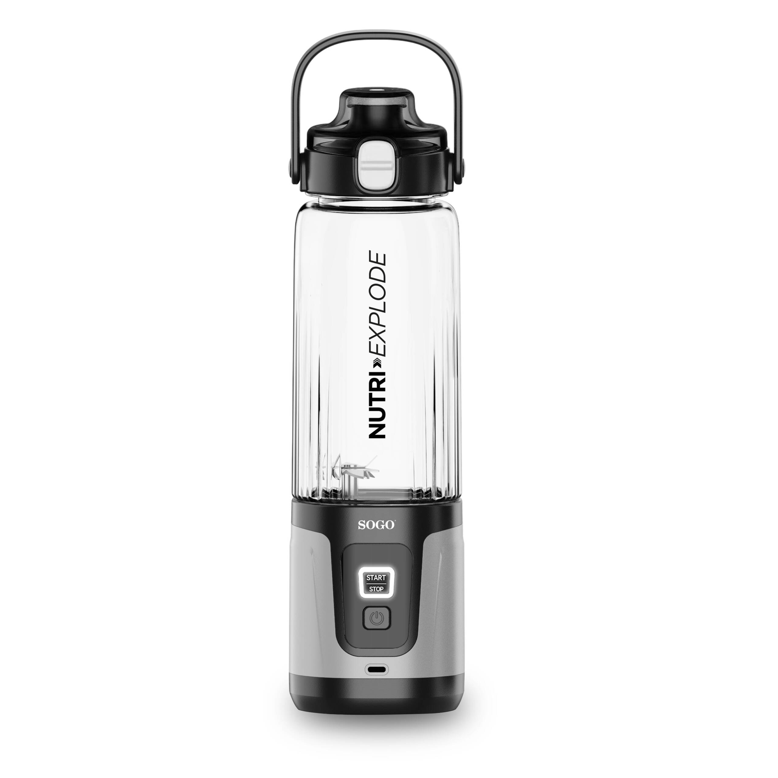 Batidora portátil recargable Sogo con Botella Heladera sin BPA - Gris/Negro Gris/Negro-1