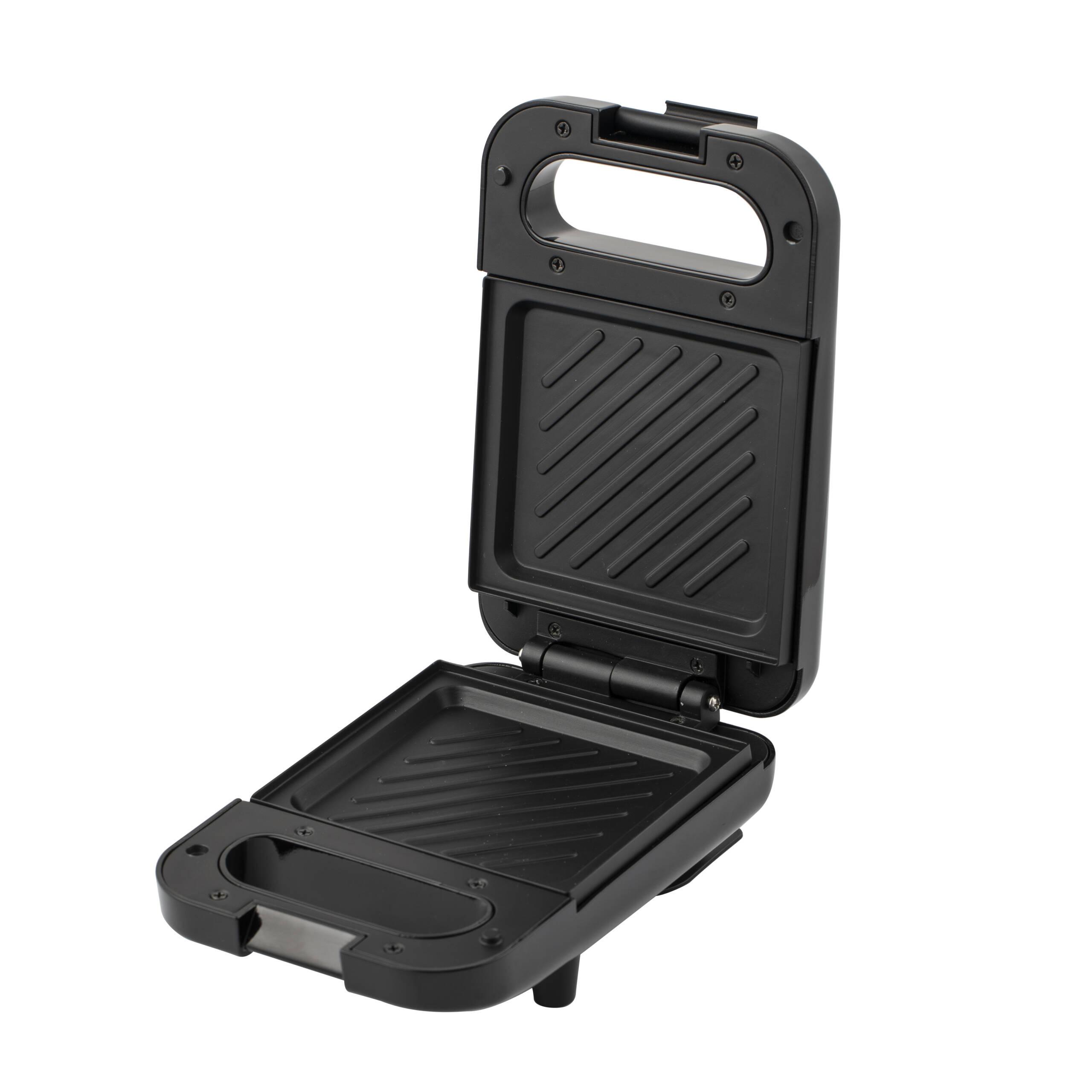 Sandwichera Sogo de 600w de una rebanada con placas cerámicas antiadherentes - Negro Negro-2