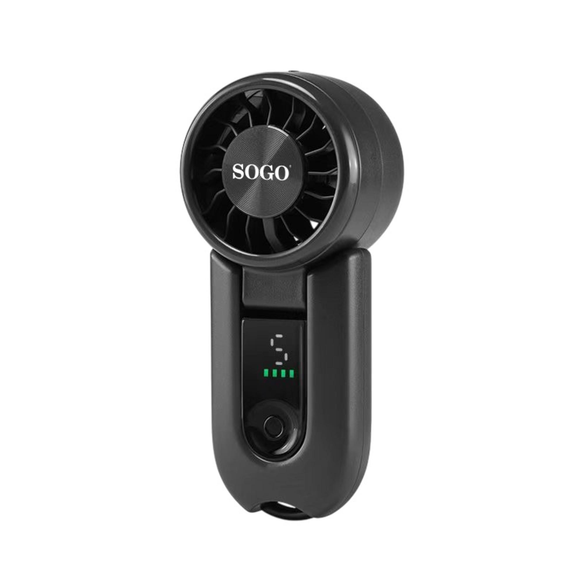 Ventilador de mano Sogo VEN-SS-21150-B portable Fan Rechargeable BLDC 3w