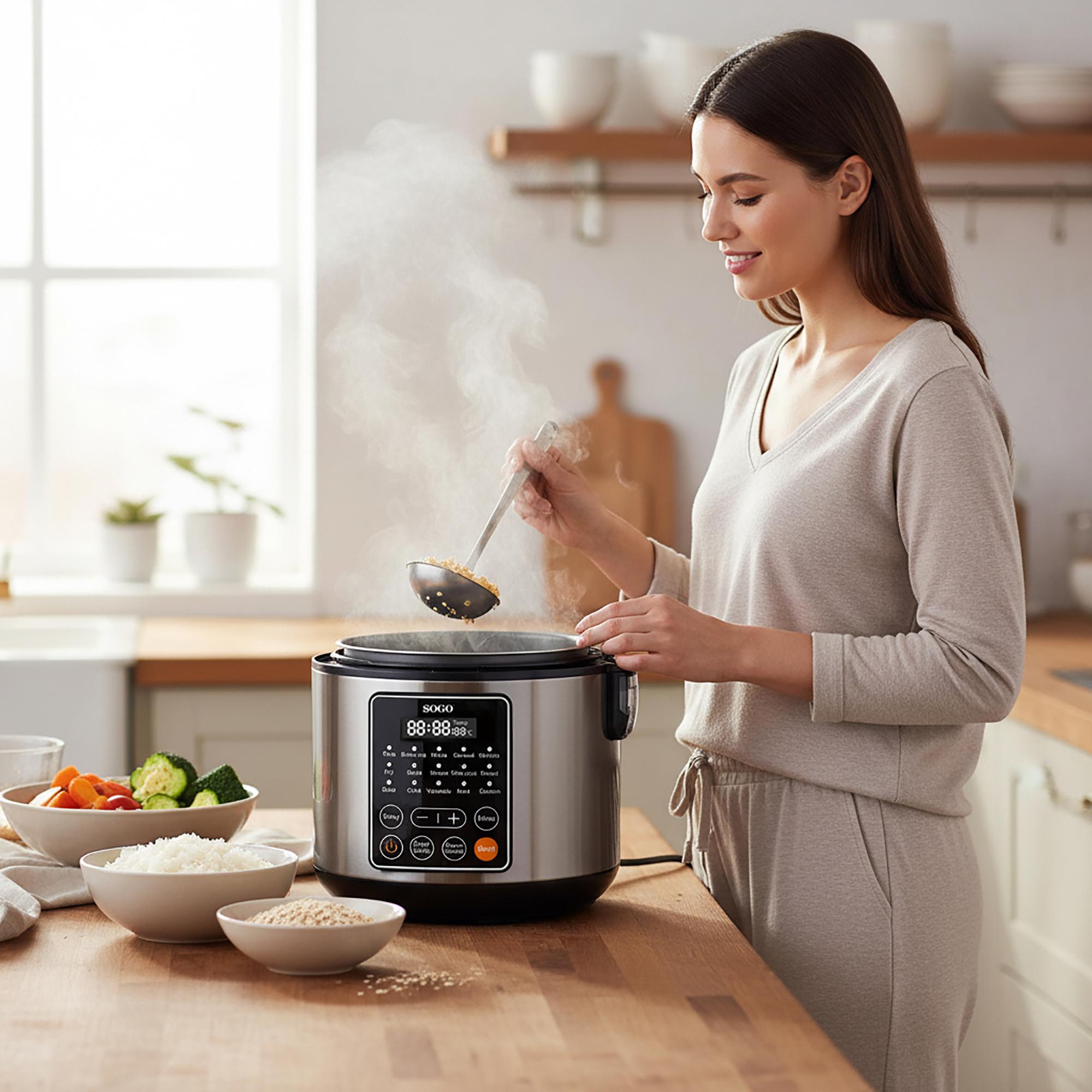 Robot de Cocina Sogo Multifuncion 11 Opciones Cocion Acero 5L-860w - Negro Negro-2