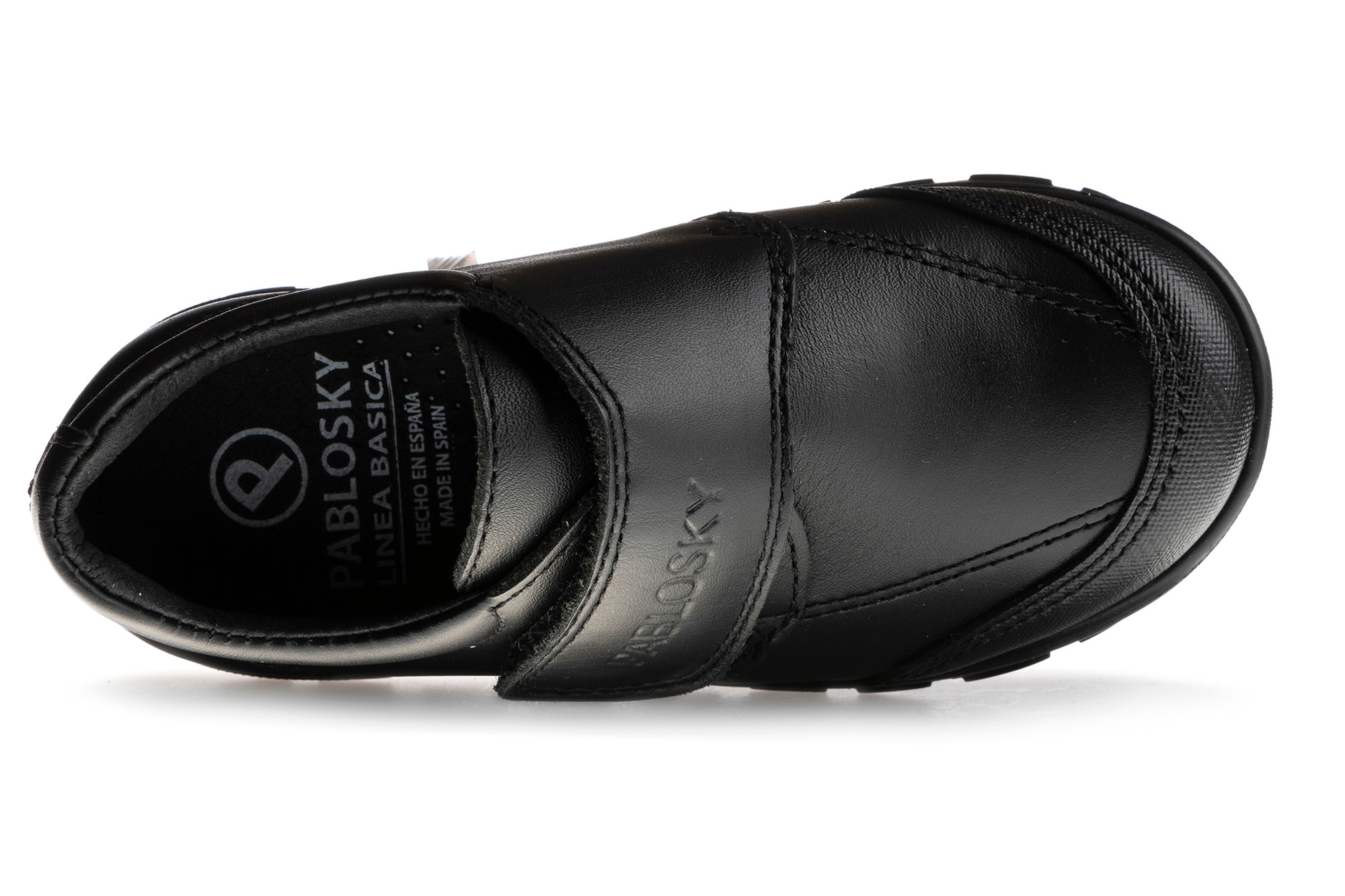 Imagen 5 de Mocasines de niños pablosky de piel con cierre adherente para el cole - Negro Negro