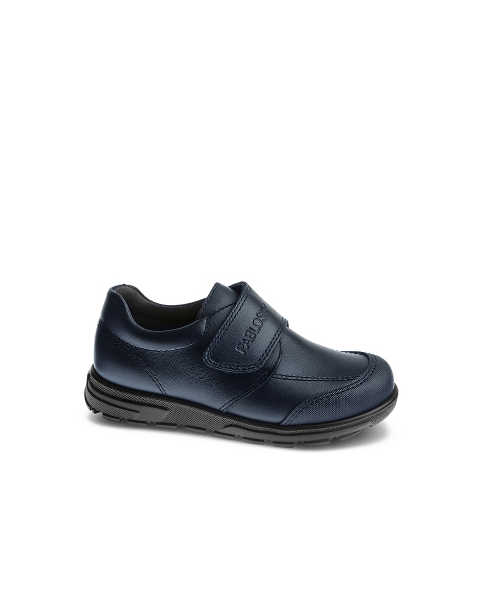 Imagen 0 de Mocasines de niños pablosky de piel con cierre adherente para el cole Azul