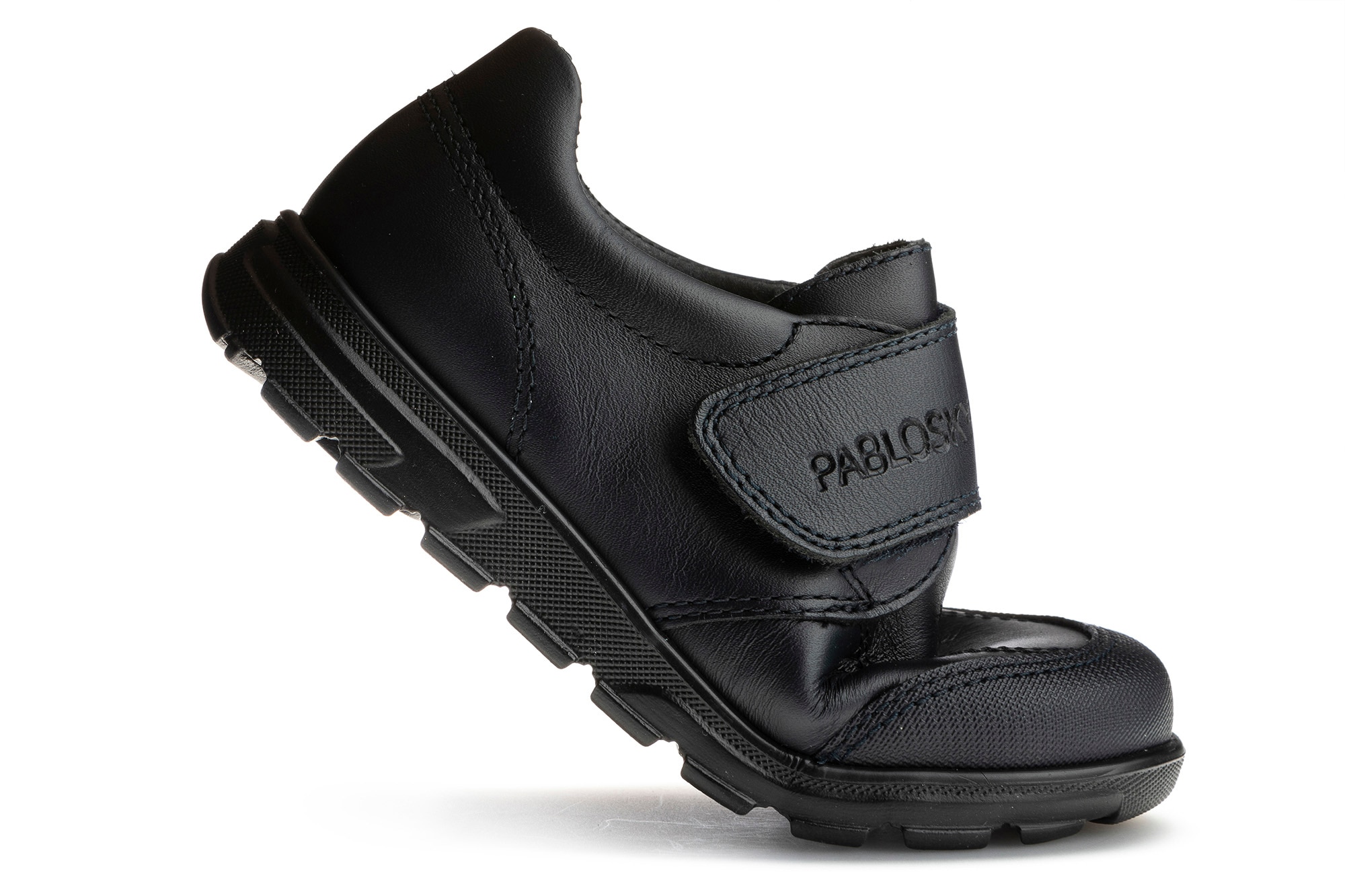 Imagen 2 de Mocasines de niños pablosky de piel con cierre adherente para el cole - Azul Azul