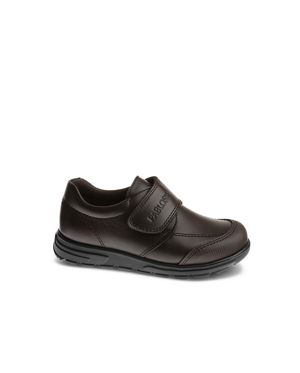 Imagen 1 de Mocasines de niños pablosky de piel con cierre adherente para el cole - Marrón Marrón