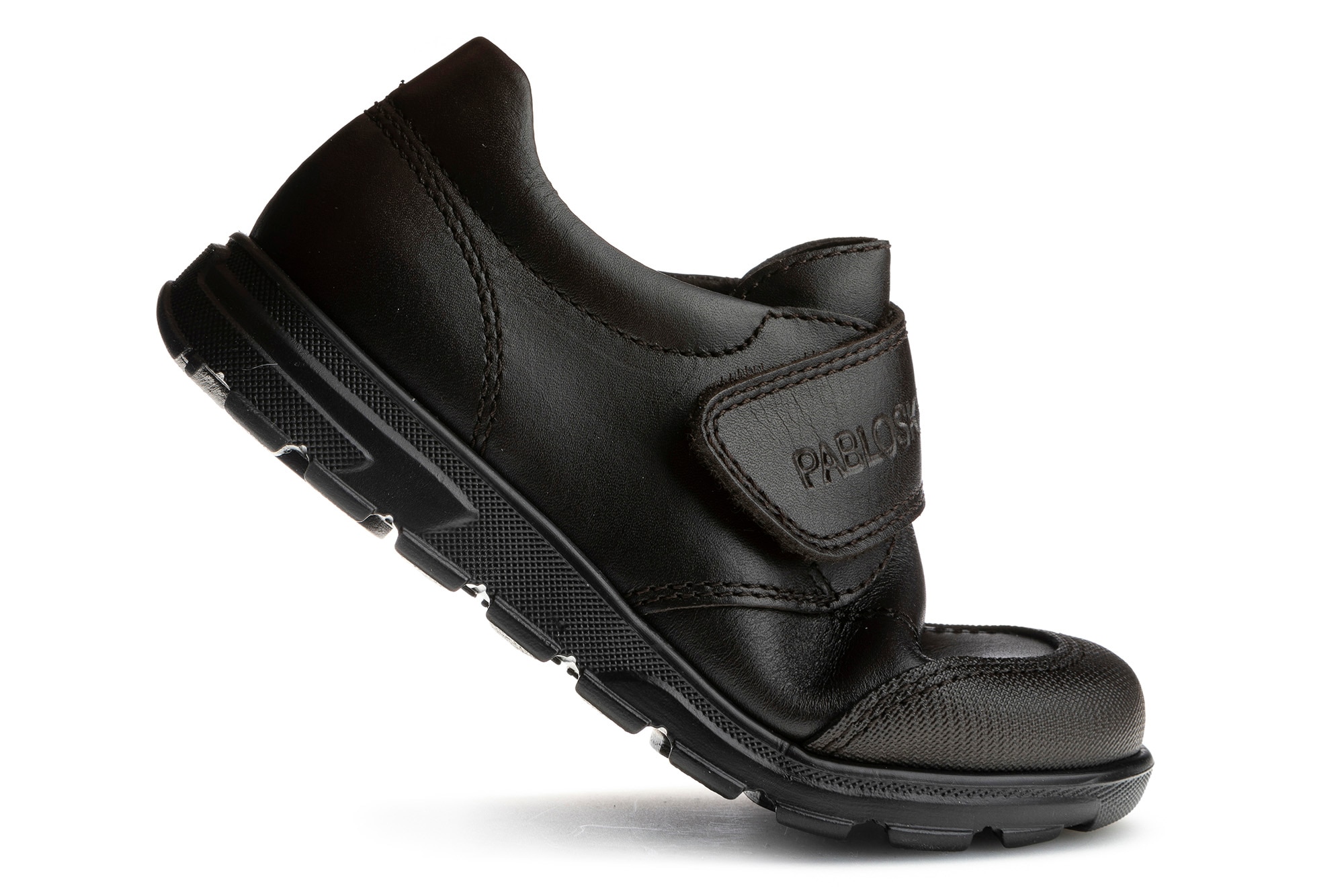Imagen 2 de Mocasines de niños pablosky de piel con cierre adherente para el cole - Marrón Marrón