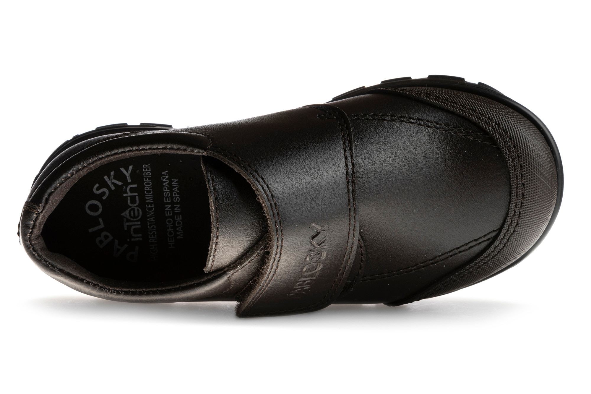 Imagen 7 de Mocasines de niños pablosky de piel con cierre adherente para el cole - Marrón Marrón
