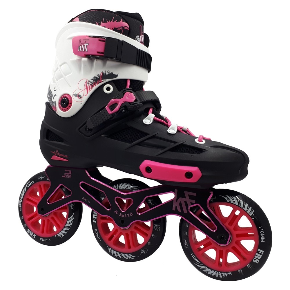 KRF - Patines Freeskate unisex KRF Angel 3*110 rosa-negro KRF The New Urban Concept.