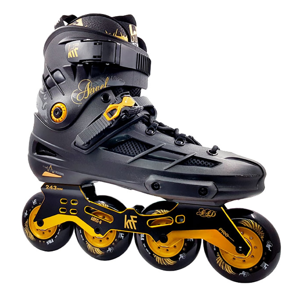 KRF - Patines Freeskate unisex KRF Angel 4*80 negro-oro KRF The New Urban Concept.