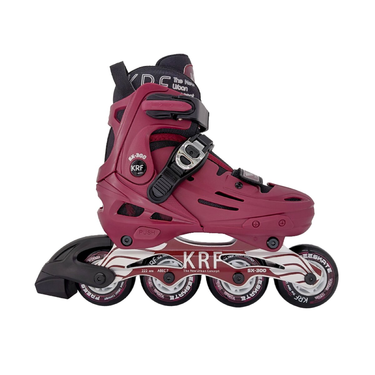 Imagen 2 de Patín freeskate ajustable Hard SX-300 KRF - Rojo Rojo