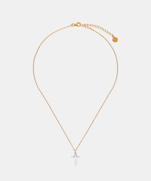 Imagen 0 de Collar dorado Caelum de comunión cruz de perla