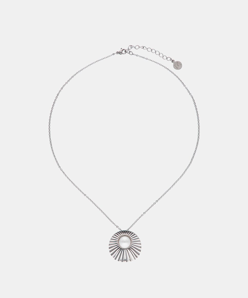 Collar acero Le Palm con perla blanca Blanco-1