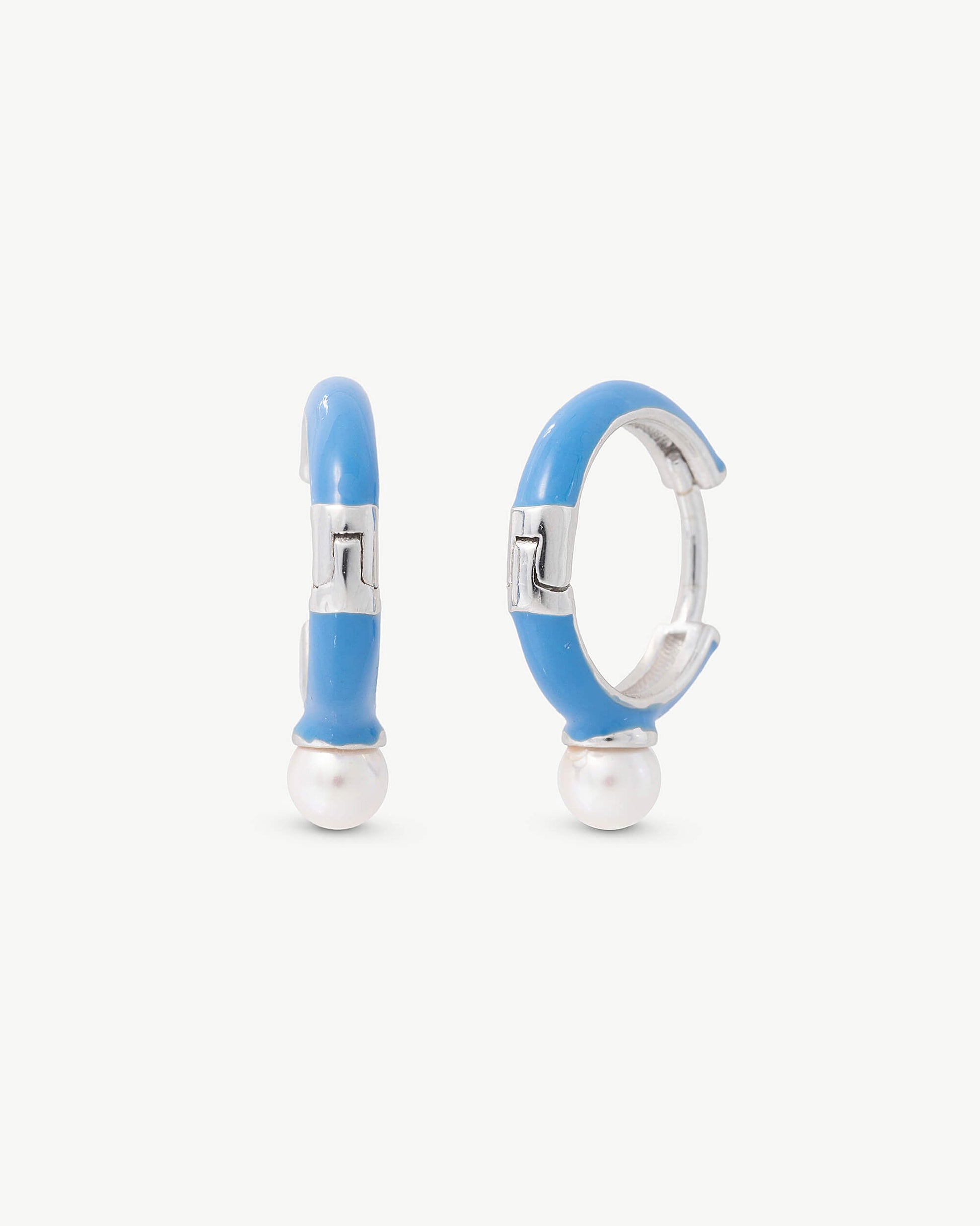 Imagen 1 de Pendientes aro y perla 4mm azul color pop - Majorica - Azul Azul