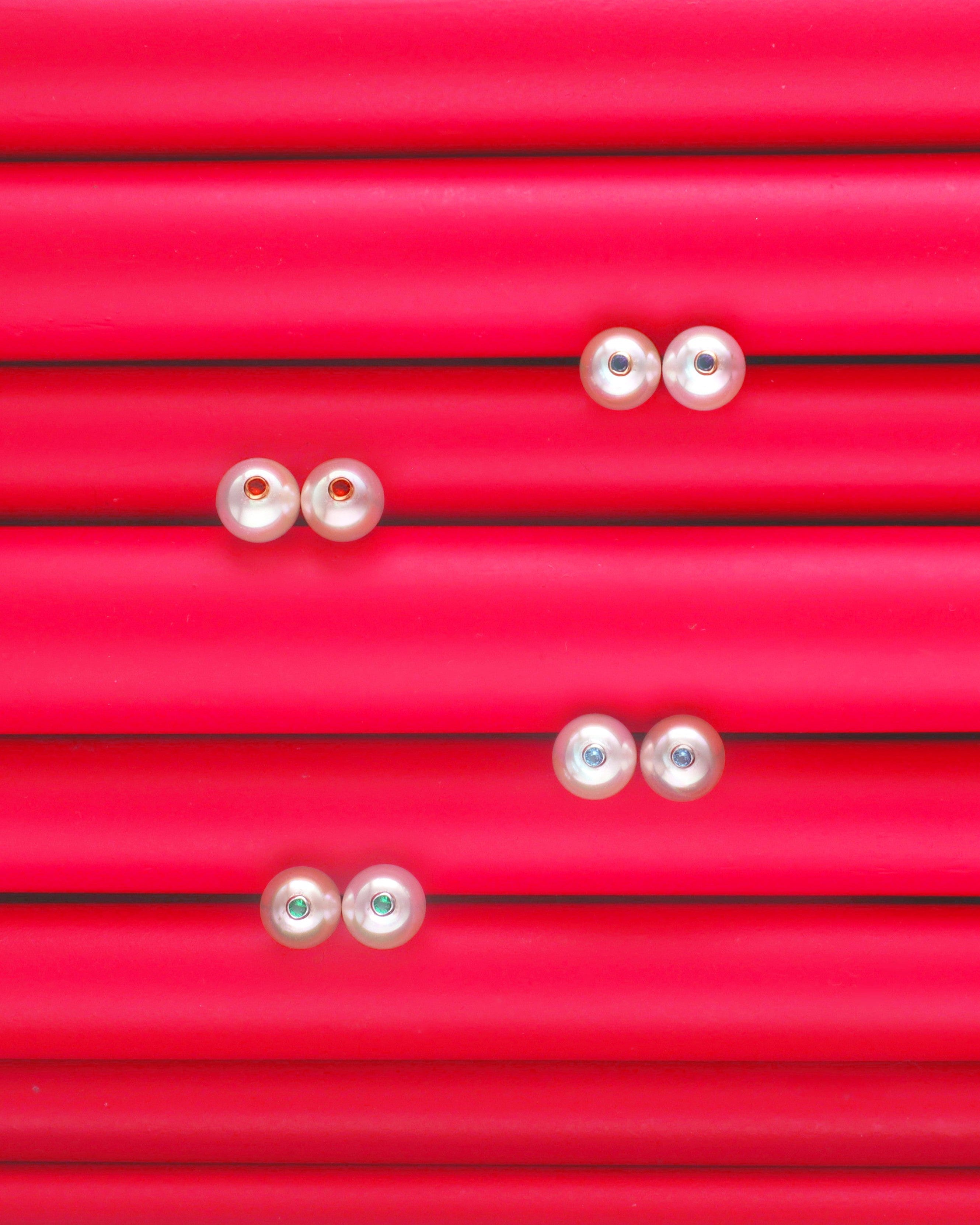 Imagen 2 de Pendientes perla 8mm y circonita naranja color pop - Majorica - Dorado Dorado