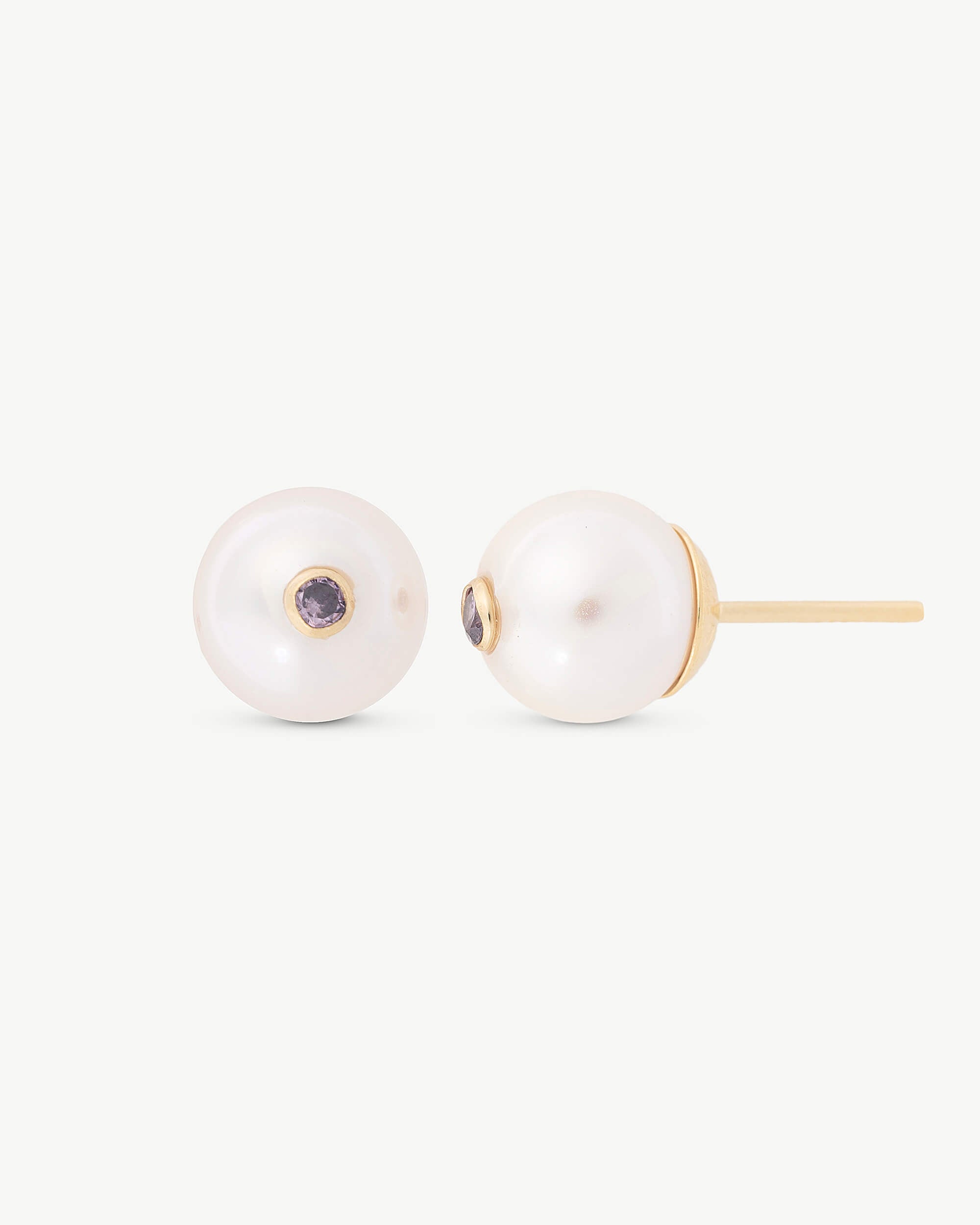 Imagen 0 de Pendientes perla 8mm y circonita morado color pop Morado