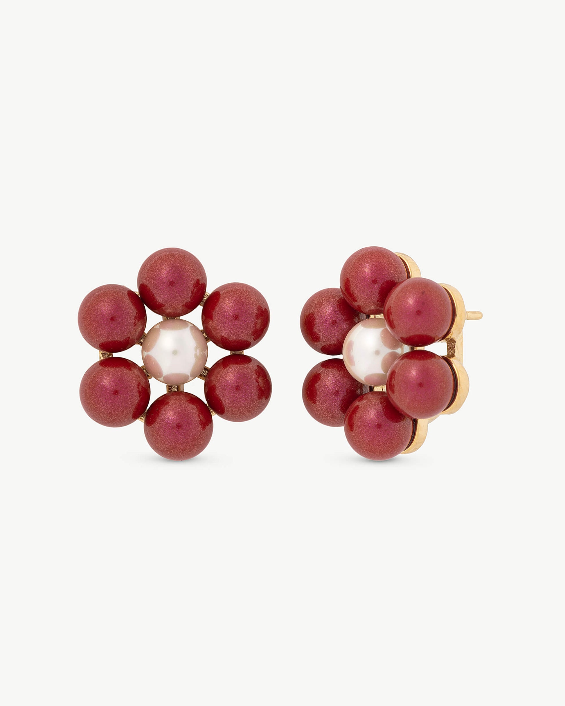 Pendientes flor roja kate - Majorica - Rojo Rojo-1