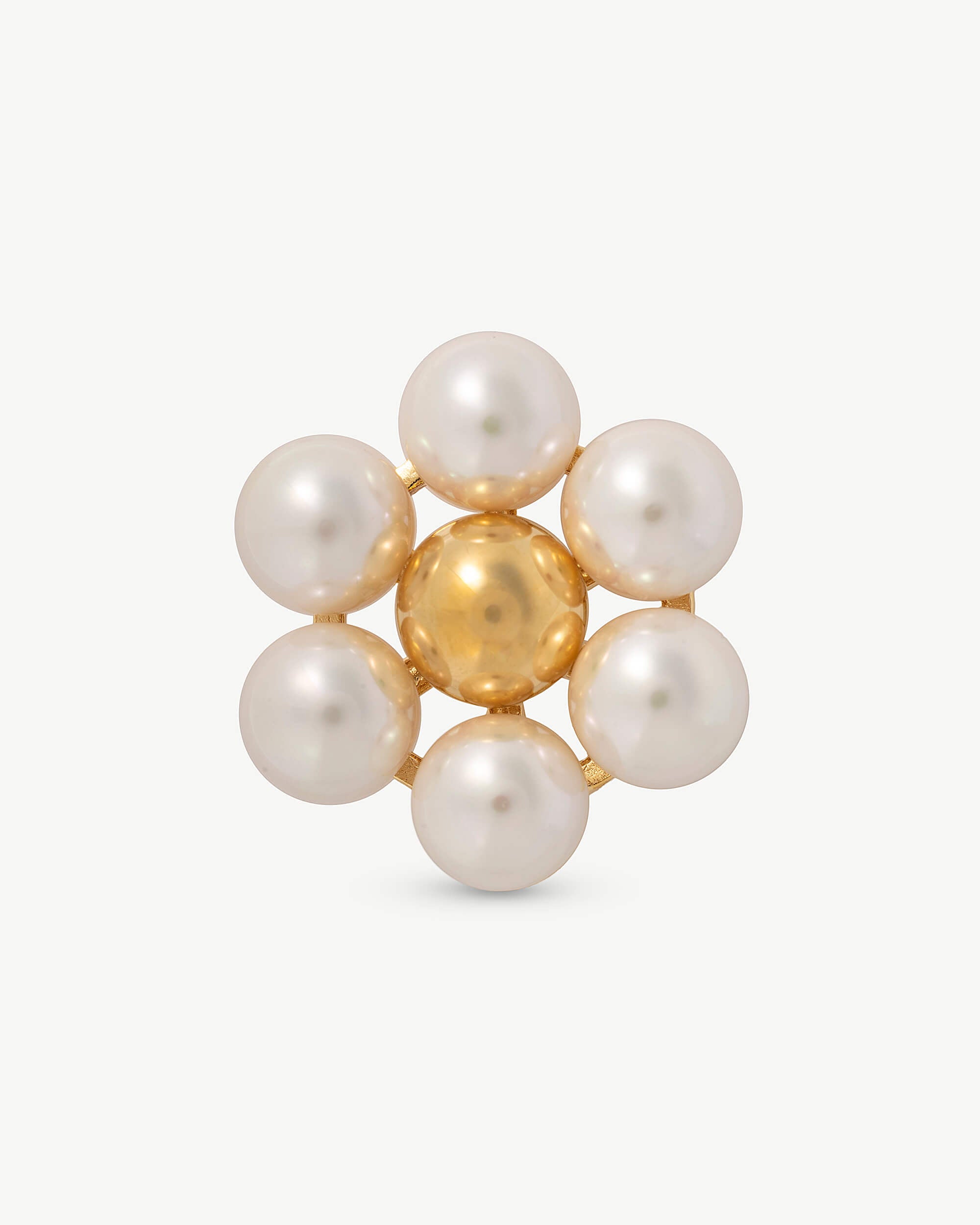 Imagen 0 de Broche flor perlas blanco kate Dorado