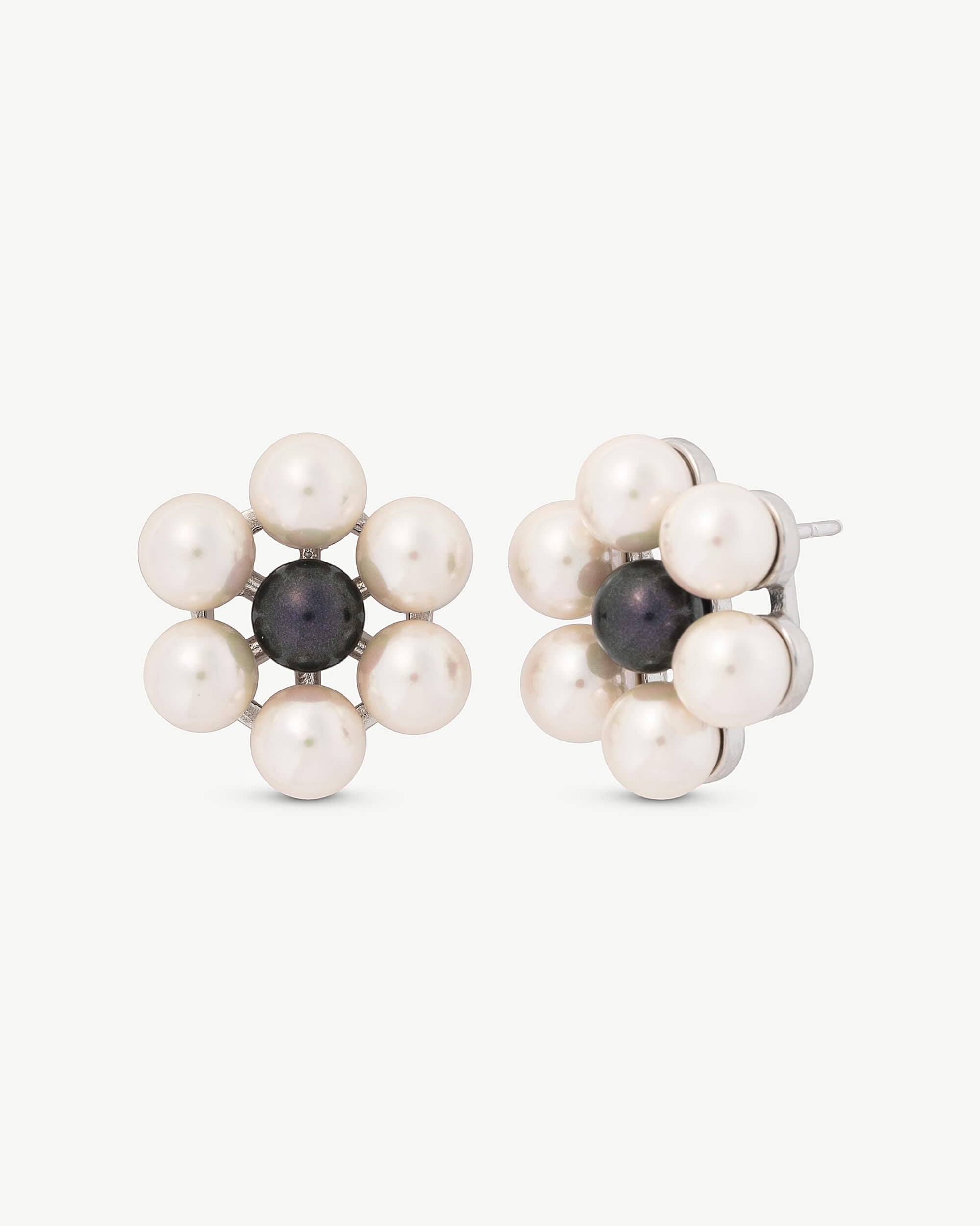 Pendientes flor blanco y negro kate - Majorica - Blanco Blanco-1