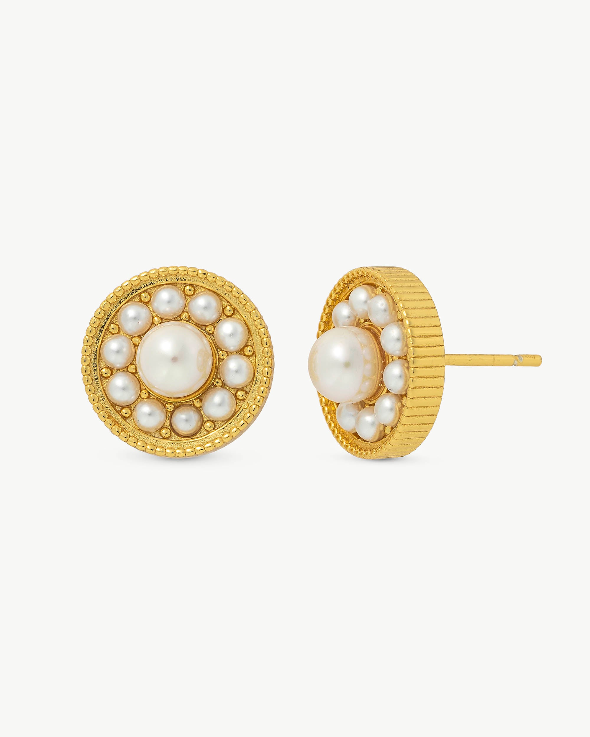 Imagen 0 de Pendientes perla blanca daisy Blanco