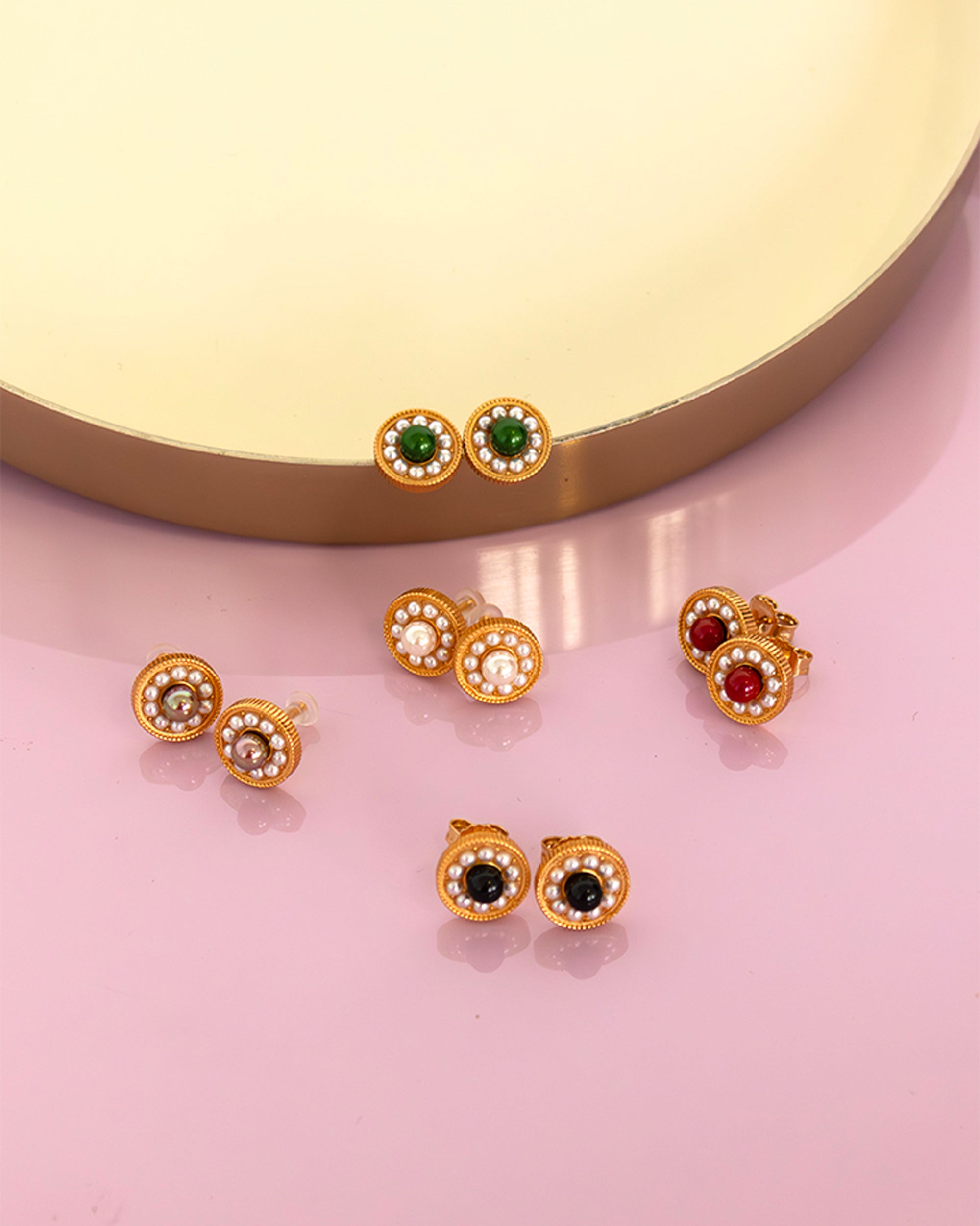 Pendientes majorica perla negra daisy - Plateado Plateado-3