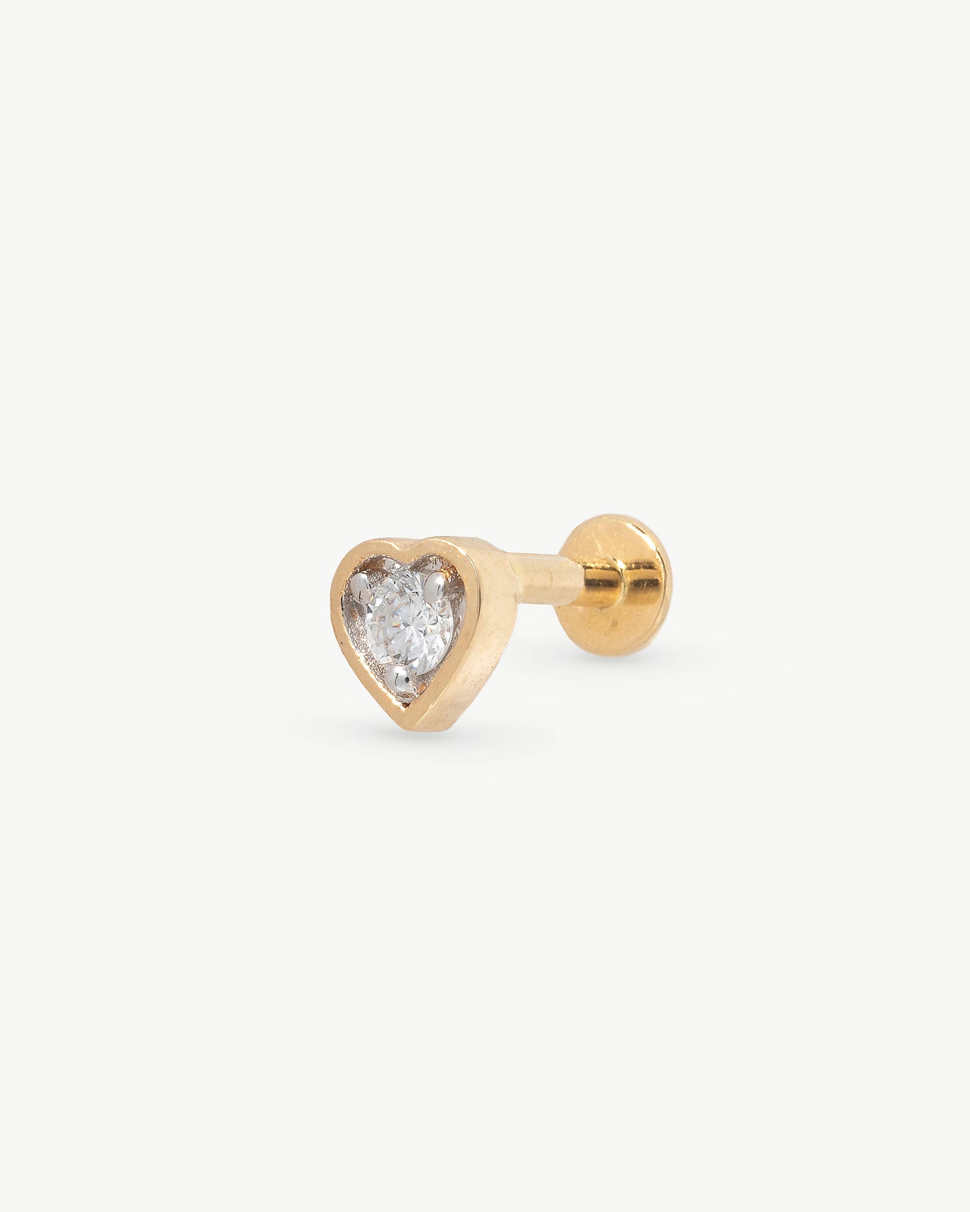 Pendiente corazón de oro 18k y diamante gold - Majorica - Dorado Dorado-1