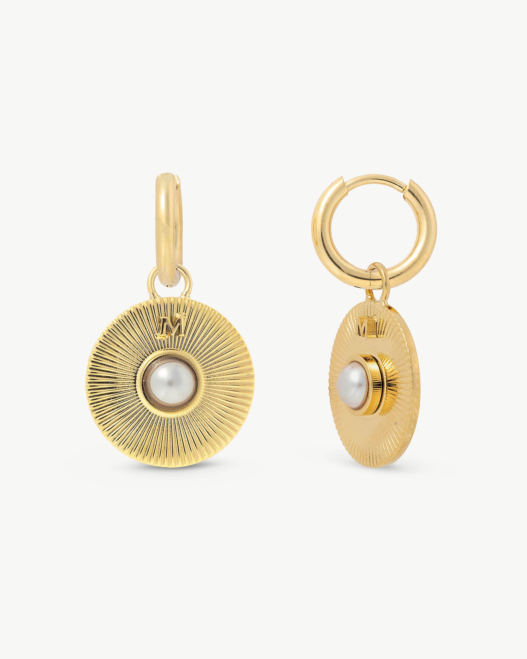 Pendientes majorica aro con perla blanca alejandría - Plateado Plateado-1