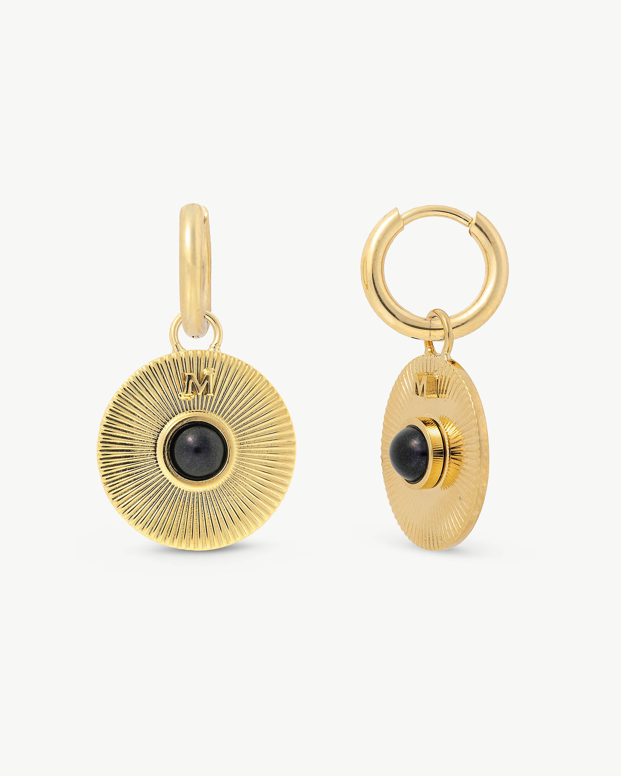 Pendientes majorica aro con perla negra alejandría - Plateado Plateado-1