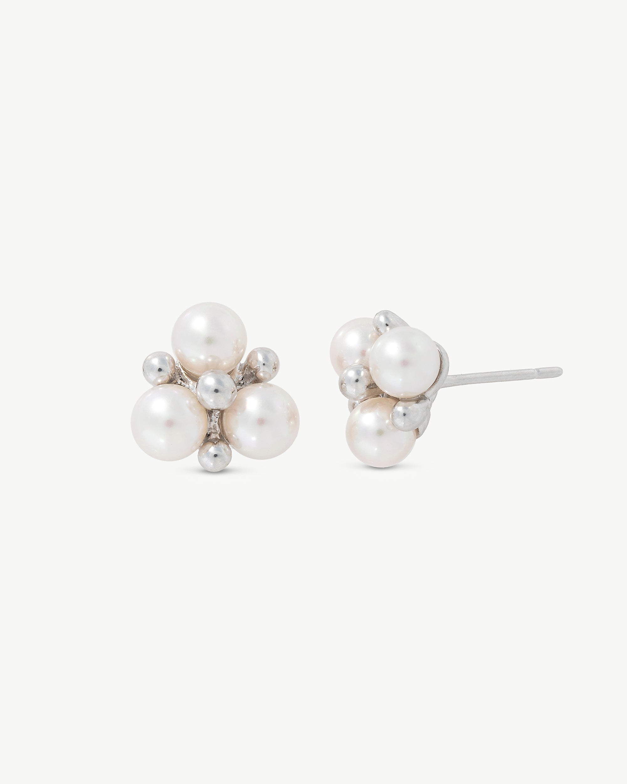 Pendientes majorica 3 perlas de 5mm vega - Plateado Plateado-1