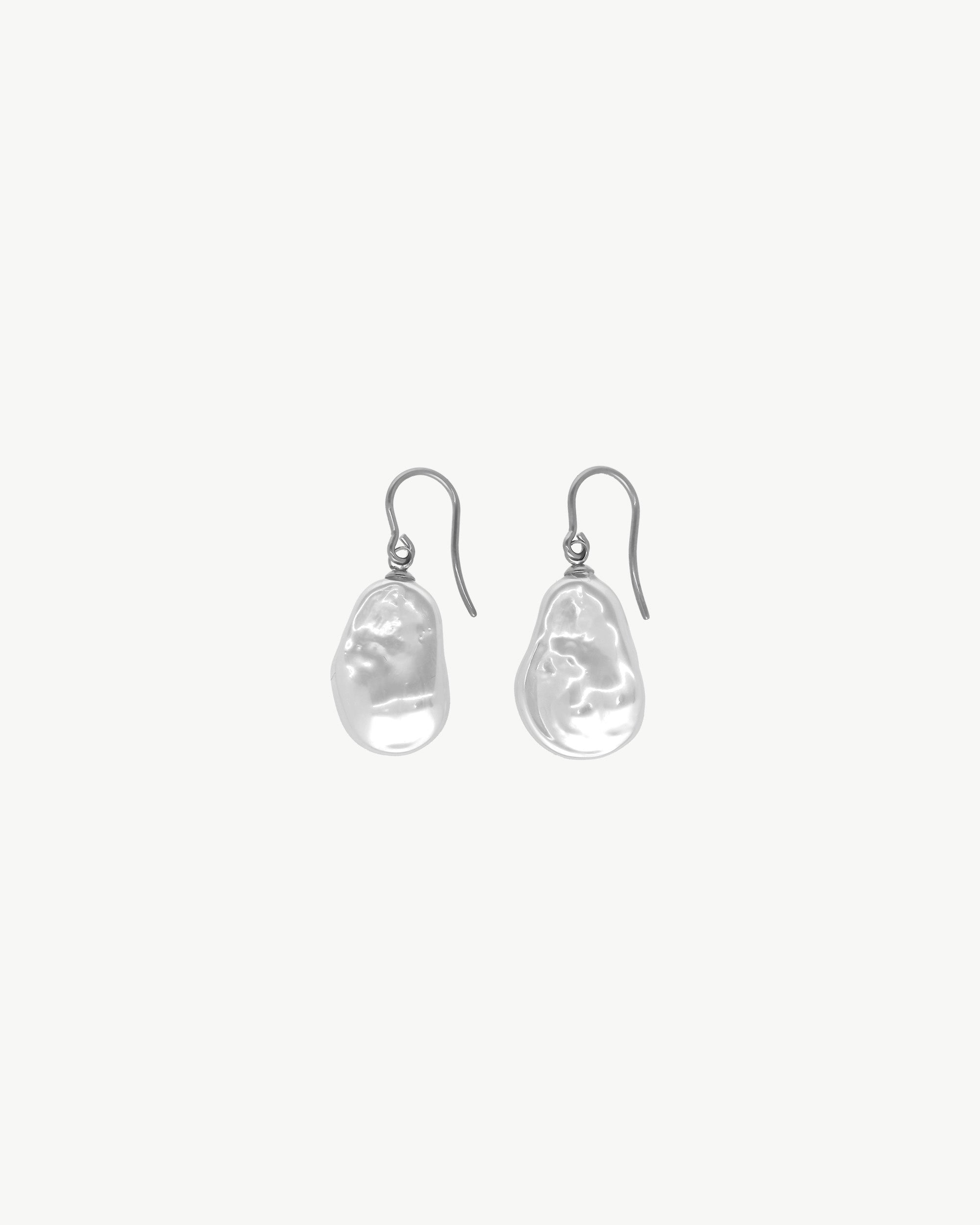 Pendientes majorica perla salvaje 14x30mm keila - Plateado Plateado-1