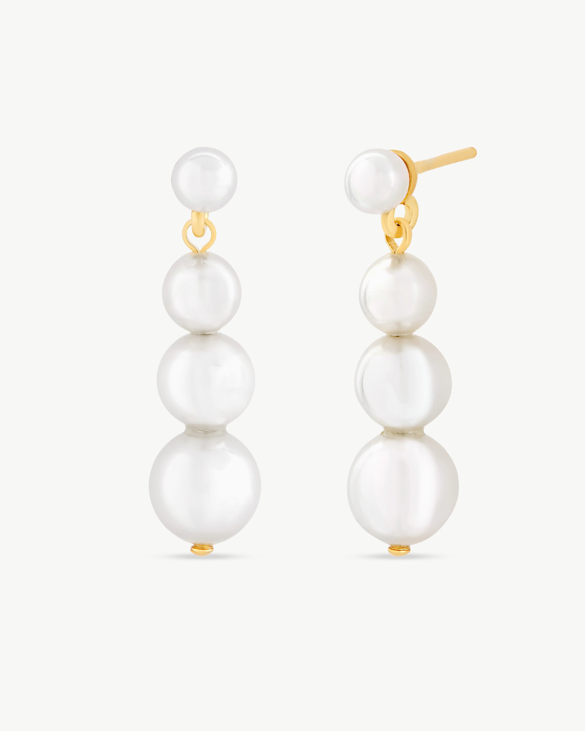 Pendientes largos dorados con perlas petit - Majorica - Dorado Dorado-1