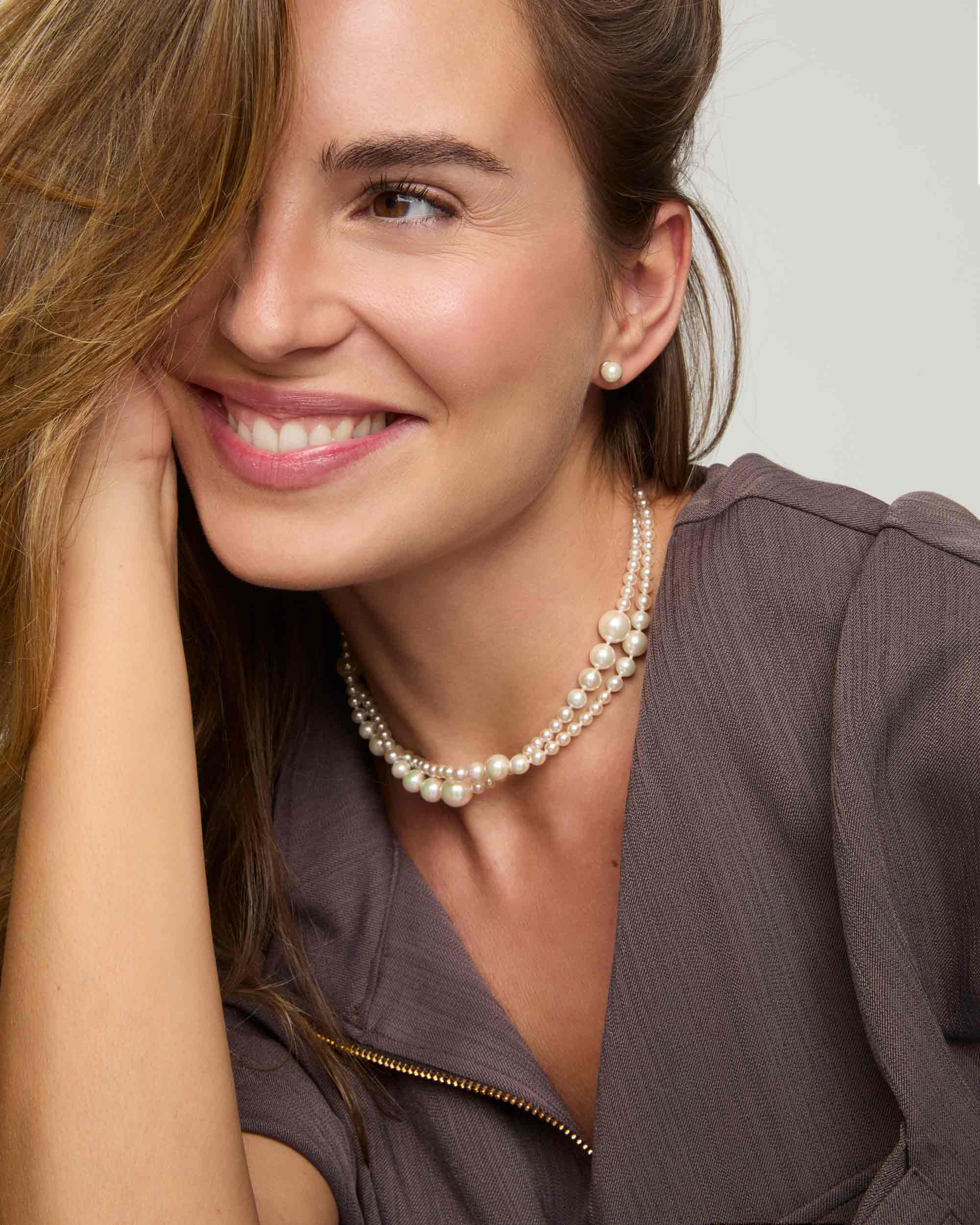 Collar perlas doble 4-10mm essence - Majorica - Plateado Plateado-1