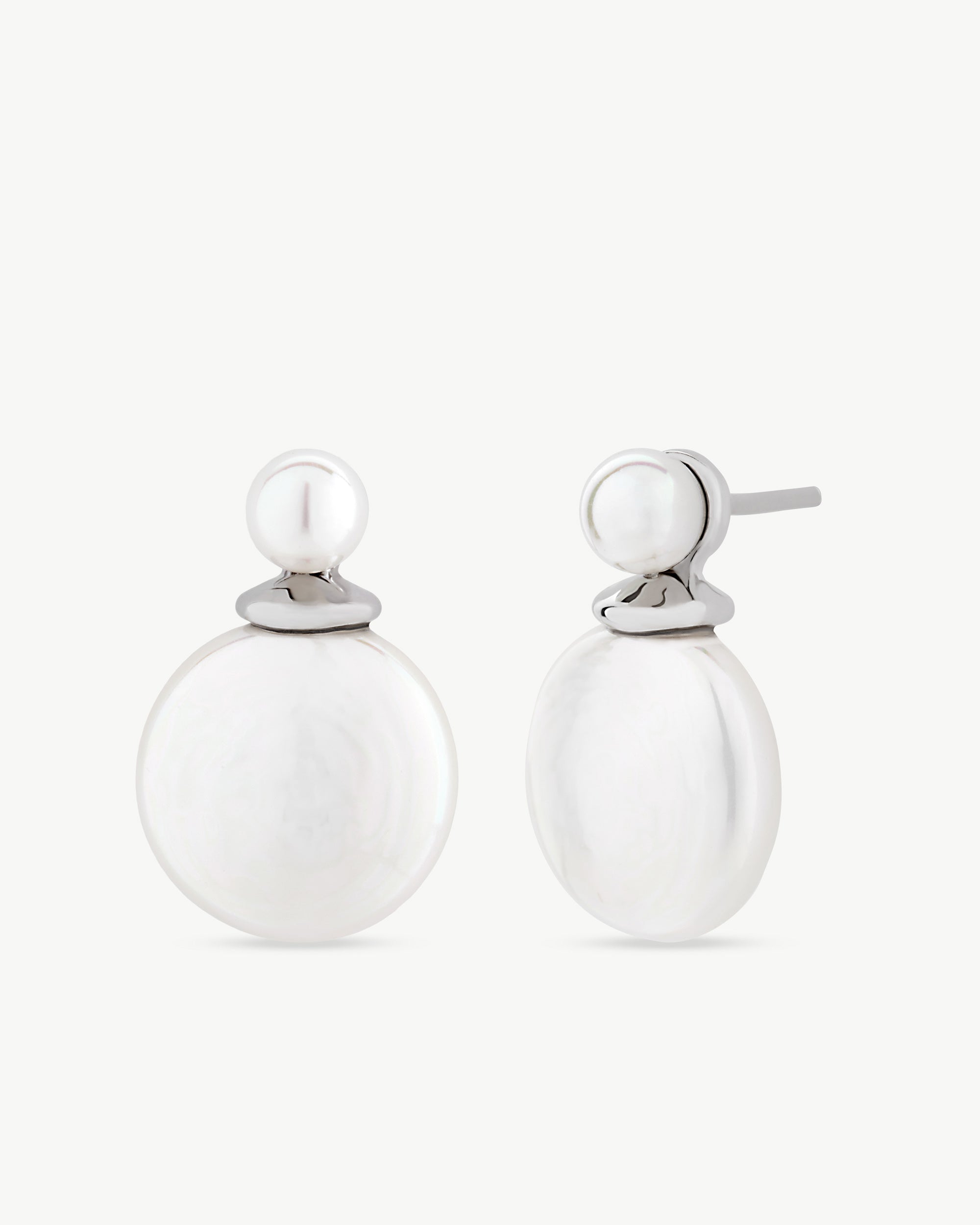 Imagen 1 de Pendientes perla oval 12mm wild pearls - Majorica - Plateado Plateado