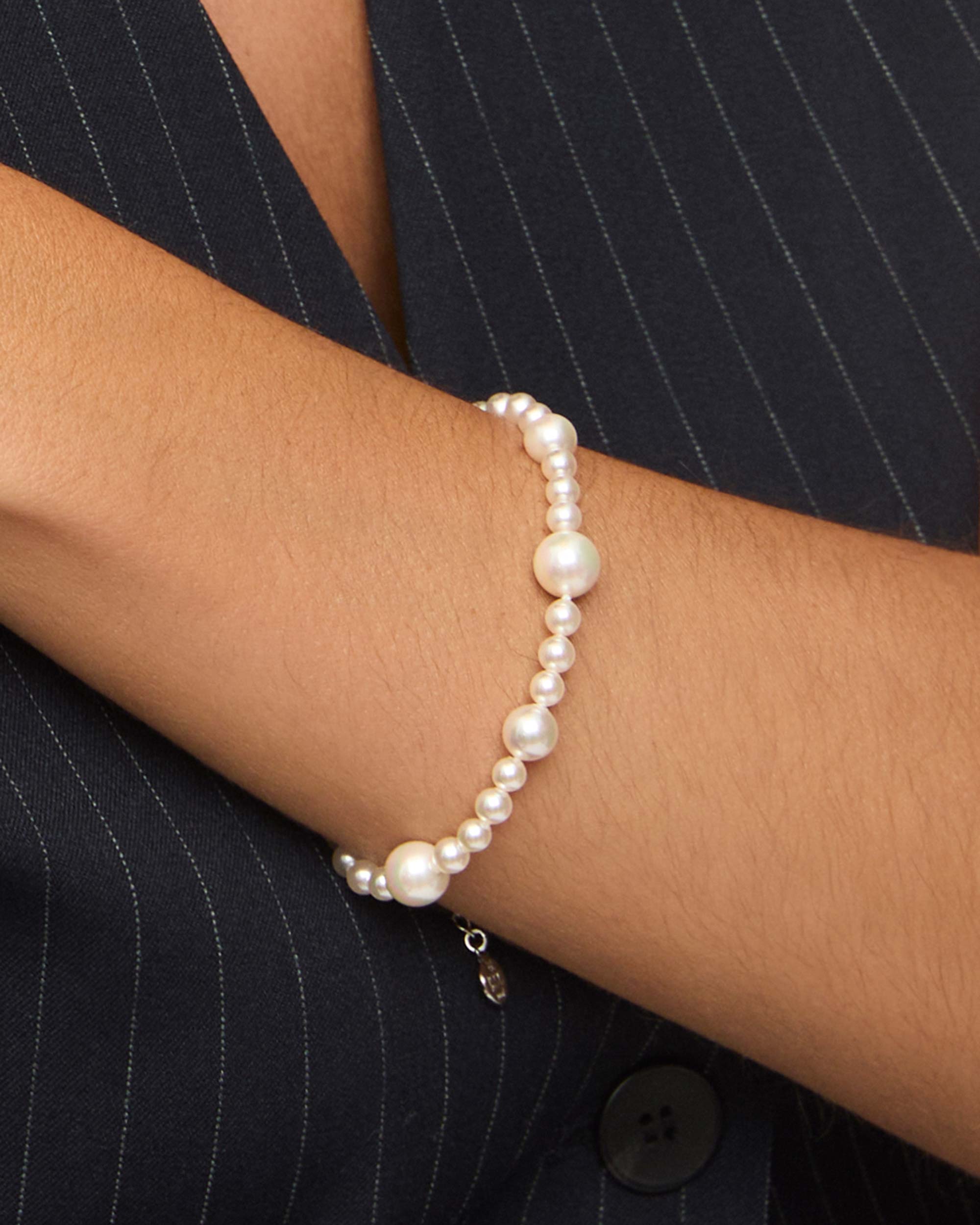 Pulsera perlas 4-8mm essence - Majorica - Plateado Plateado-3