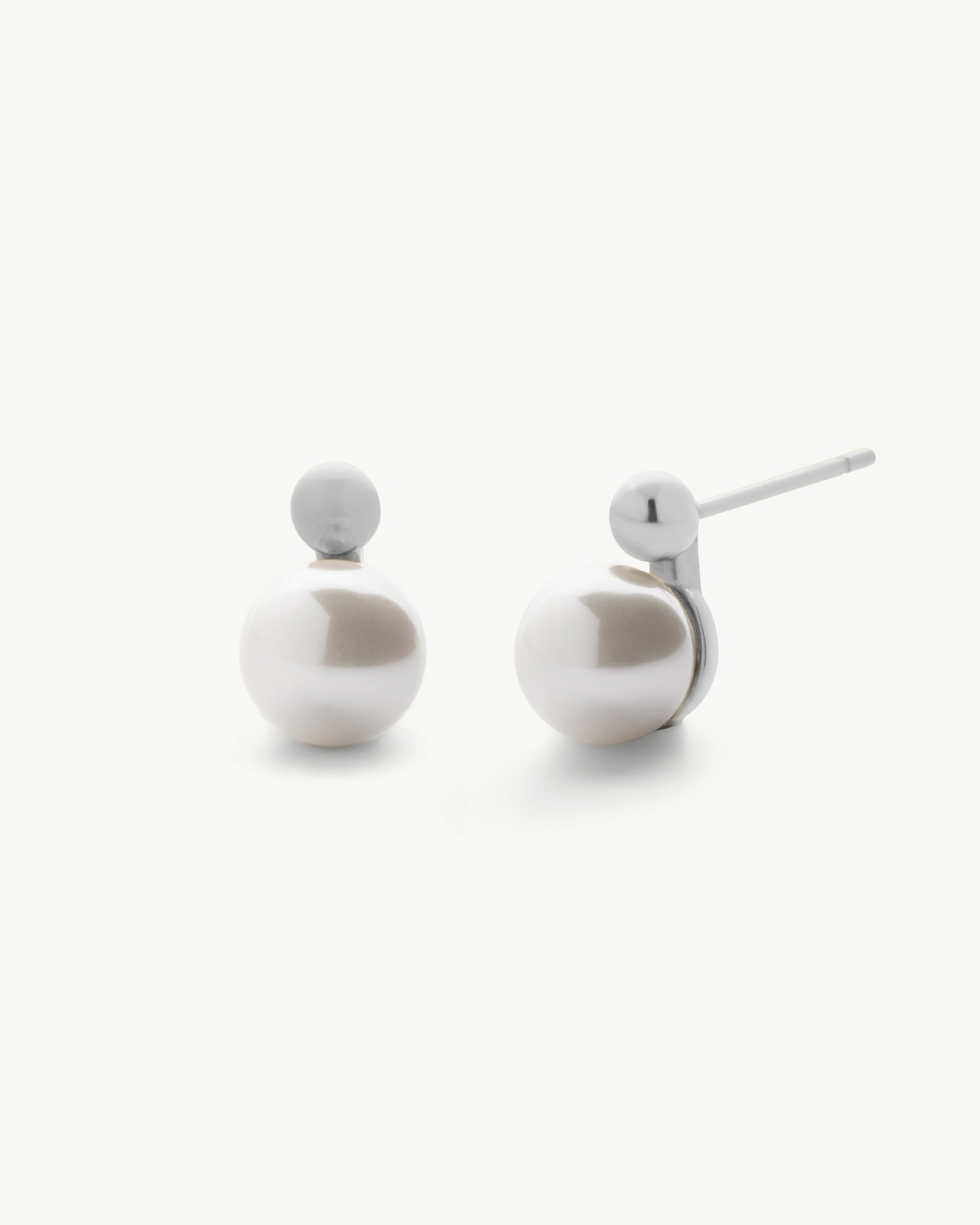 Pendientes perla 8mm aura - Majorica - Plateado Plateado-1