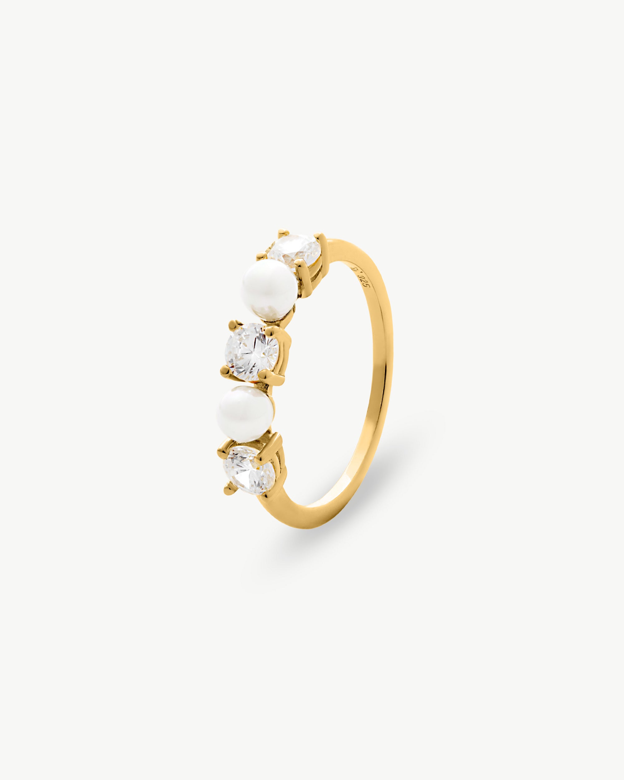 Imagen 0 de Anillo perlas y circonitas dorado zirconia Dorado