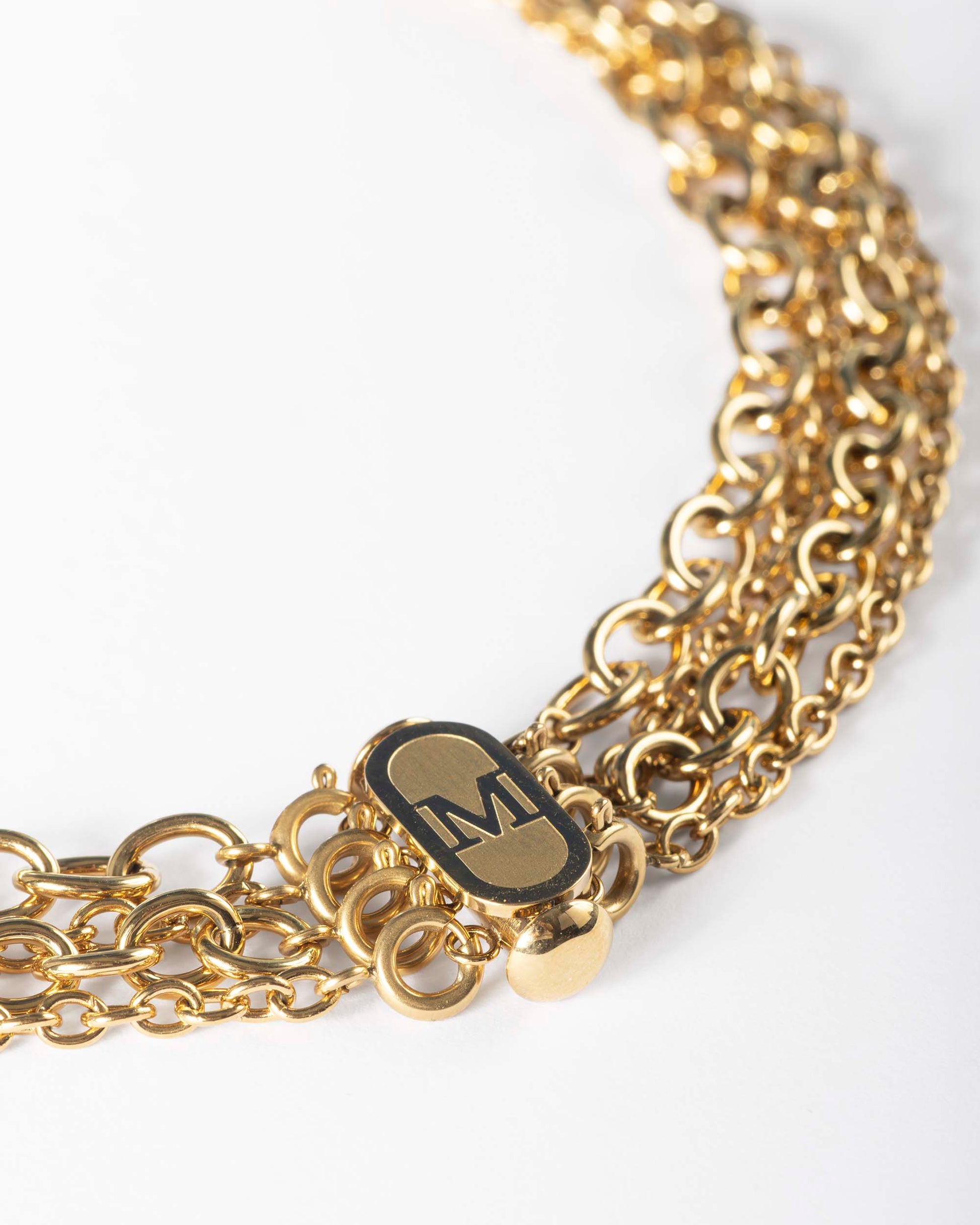 Collar 4 cadenas y perlas dorado nivé - Majorica - Blanco Blanco-8