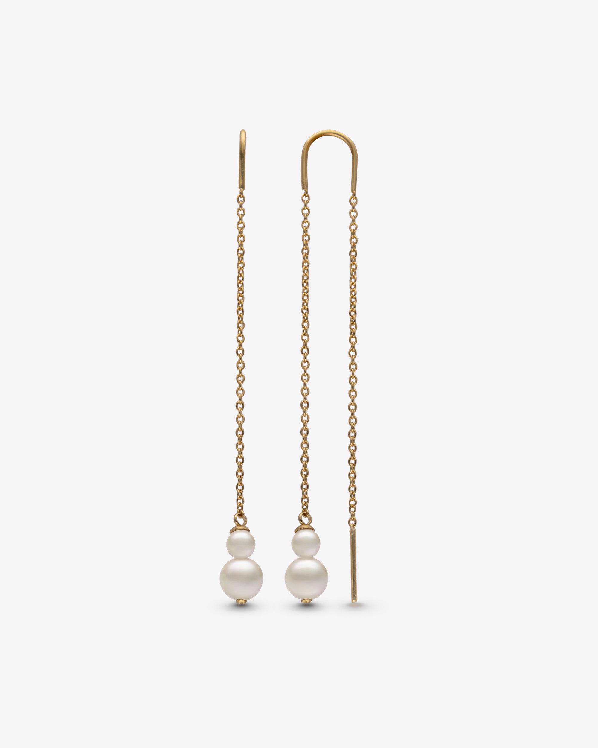 Pendientes dorados con perlas blancas duet - Majorica - Blanco Blanco-1