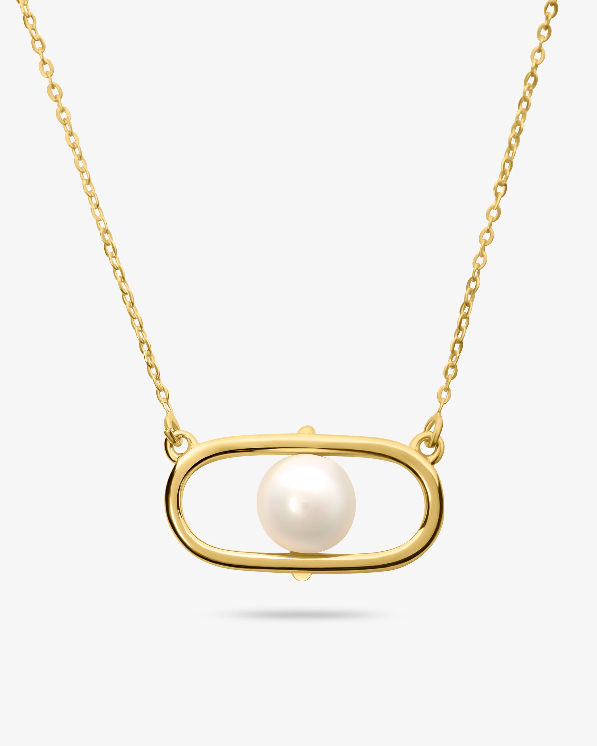 Collar corto en plata bañada en oro 18k con perlas y logo libre - Majorica - Dorado Dorado-2