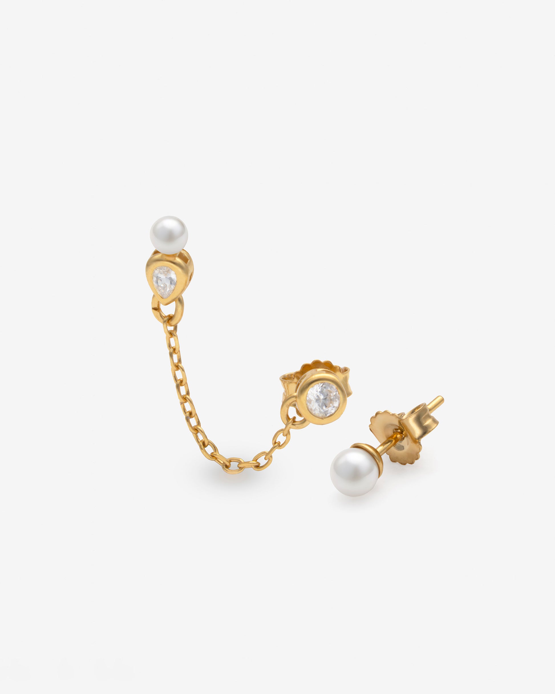 Pendientes dobles con cadena nova - Majorica - Blanco Blanco-1
