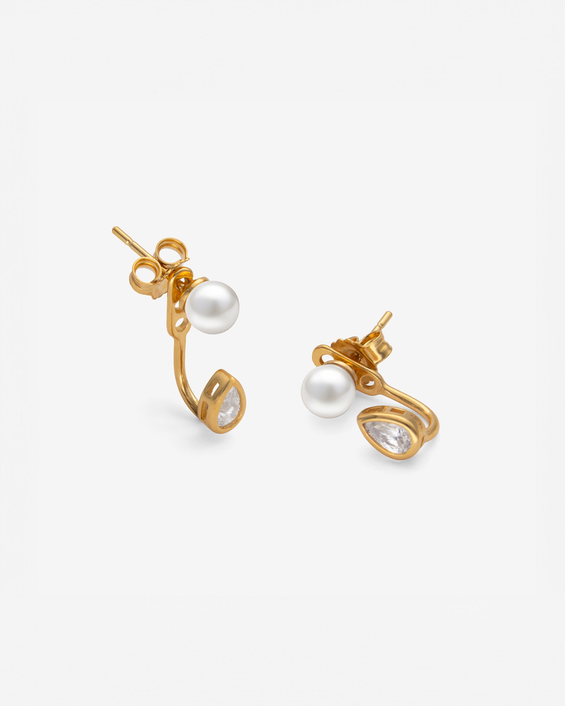 Pendientes circonita y perla 5mm dangle drop nova - Majorica - Blanco Blanco-1