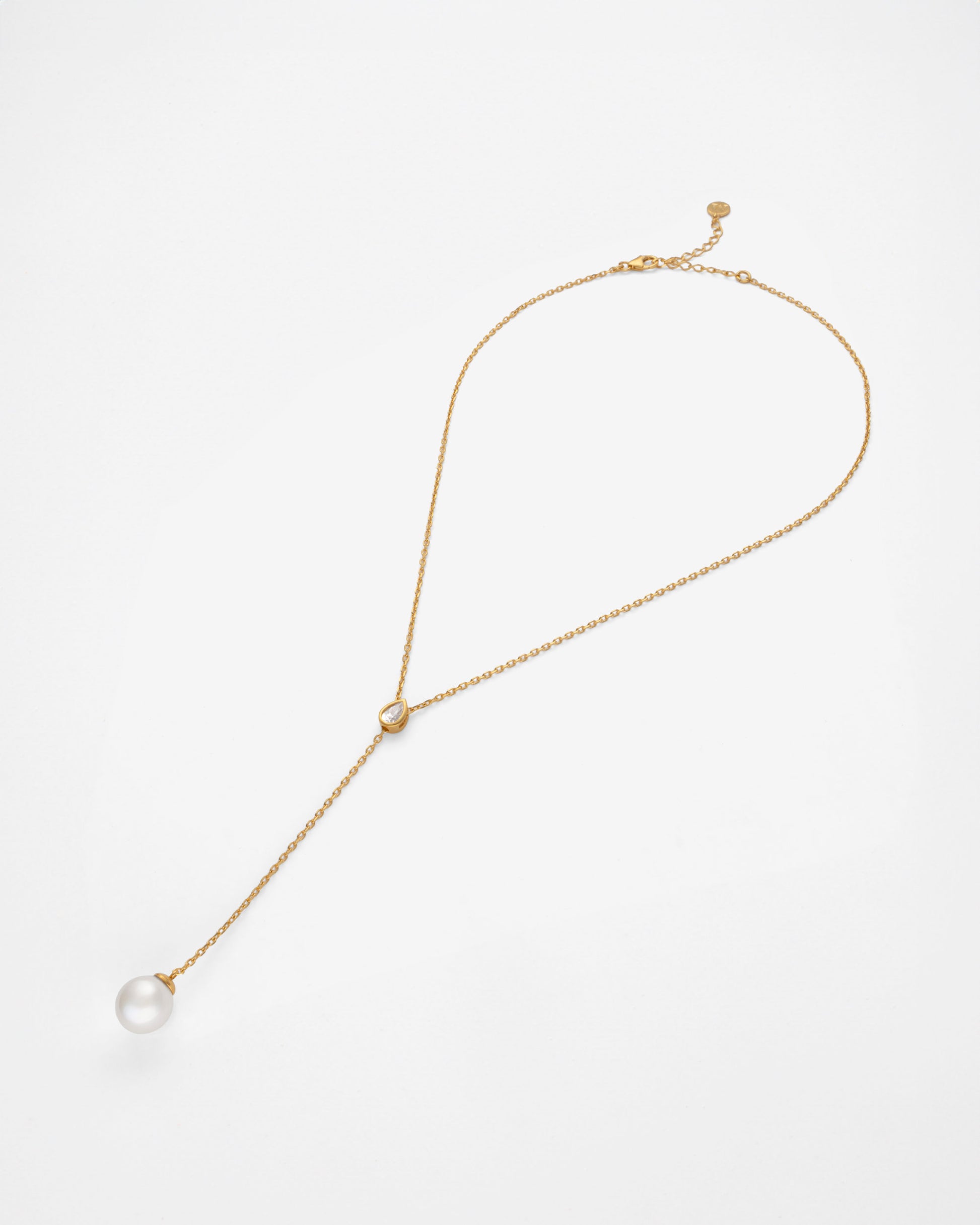 Cadena con colgante circonita y perla nova drop - Majorica - Blanco Blanco-1