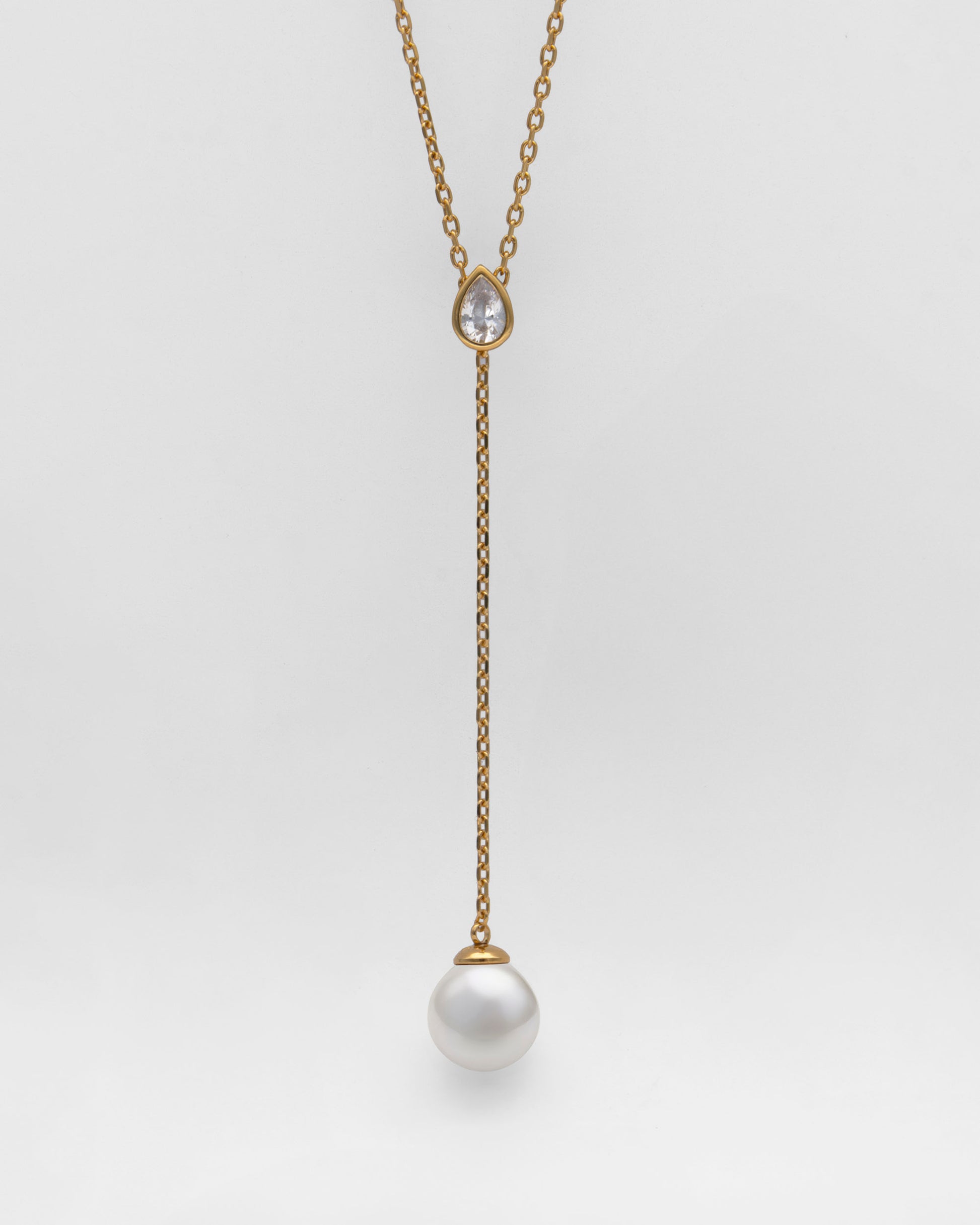 Cadena con colgante circonita y perla nova drop - Majorica - Blanco Blanco-2