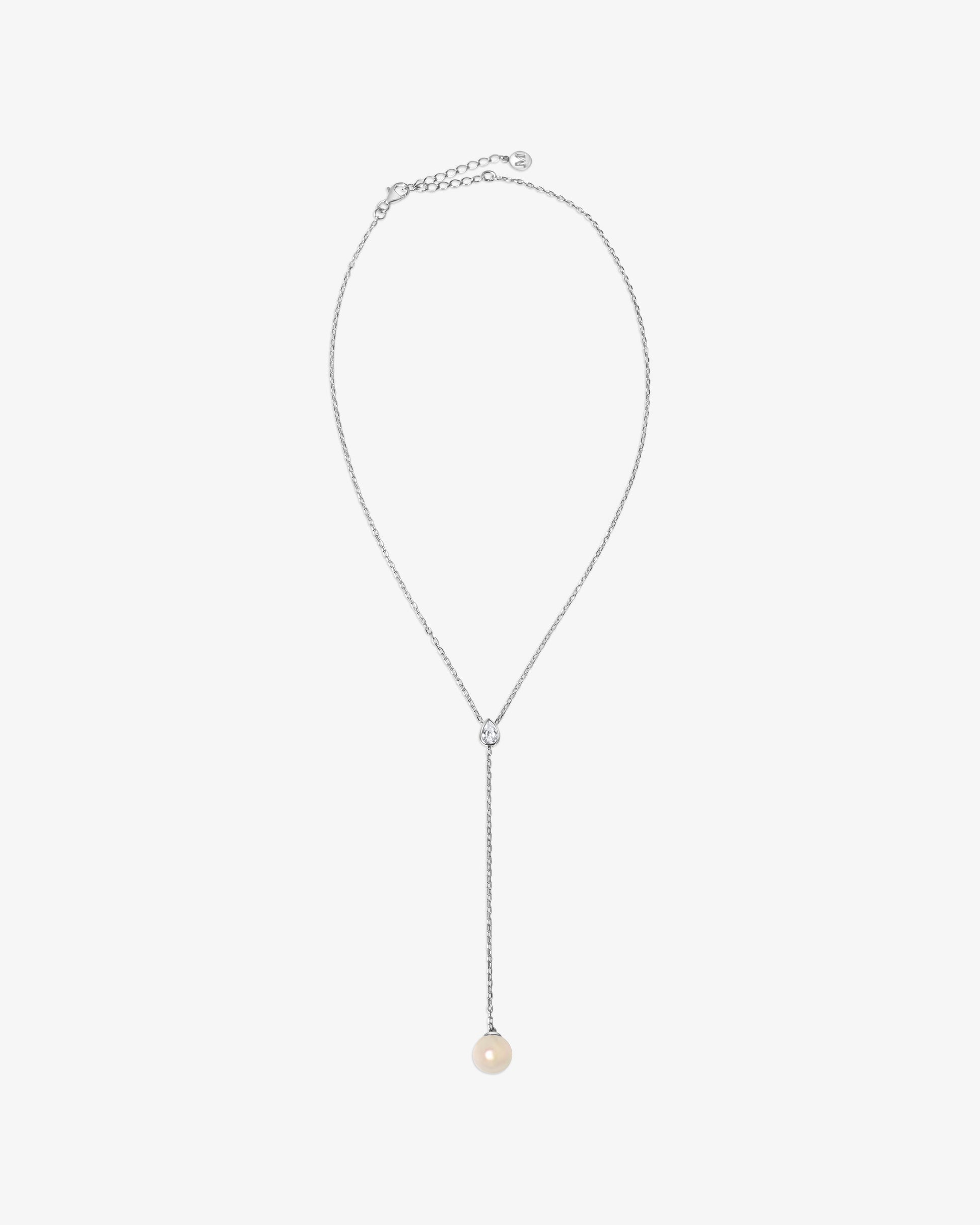 Imagen 0 de Collar en plata rodiada con colgante de perla de 10mm Plata
