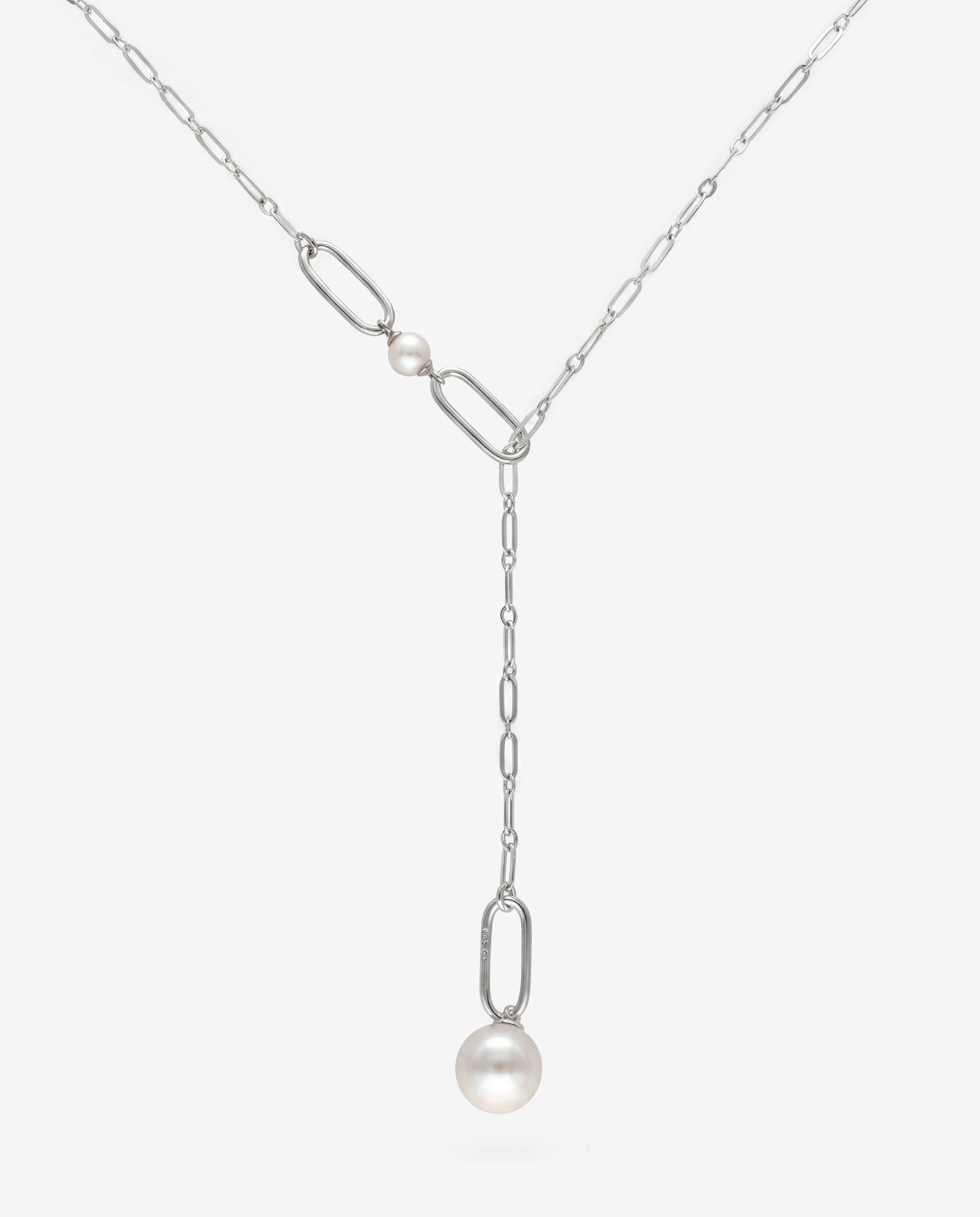 Imagen 0 de Collar plata cadena de eslabones y perlas links Plata