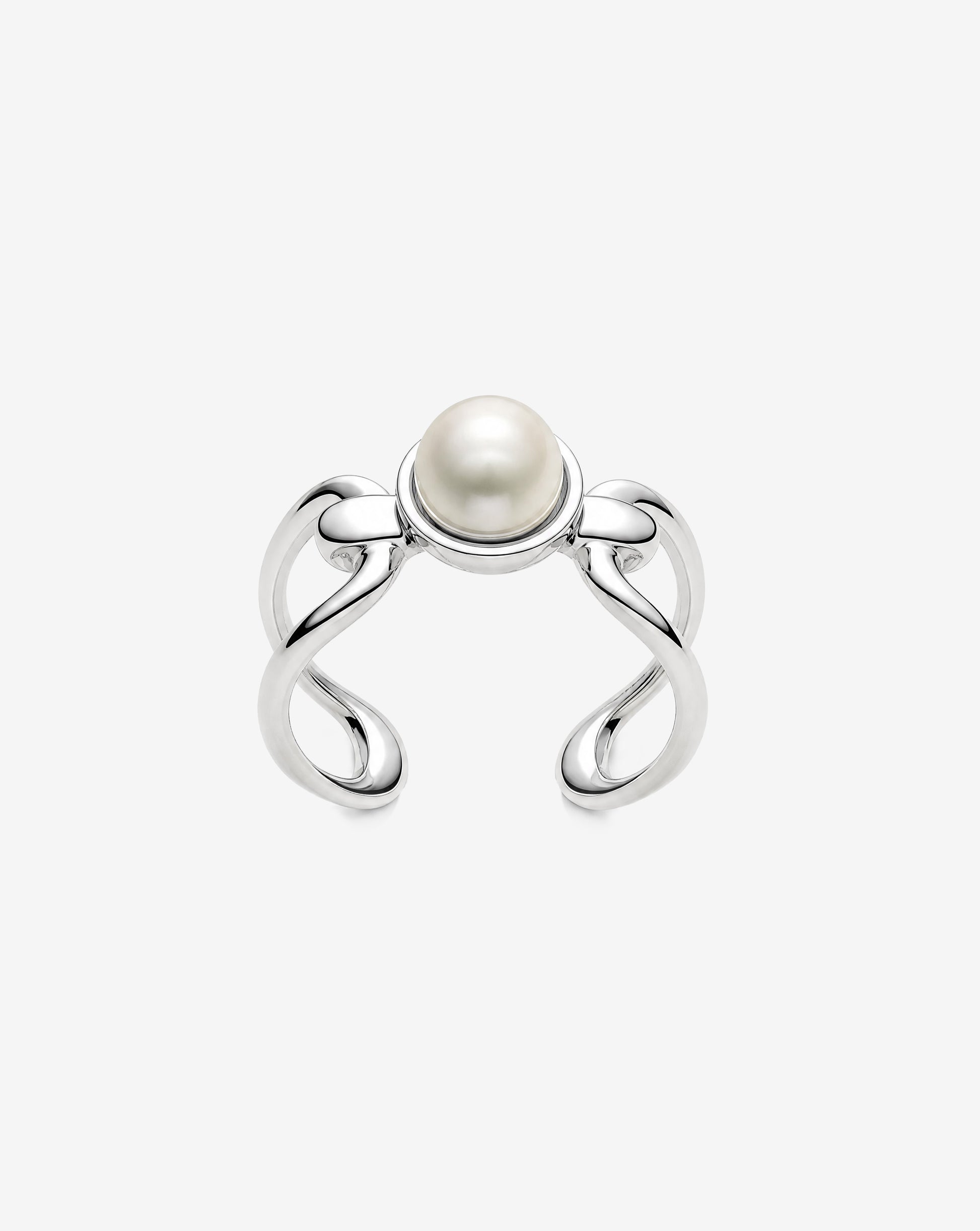 Imagen 1 de Anillo abierto plata de eslabones con perla links - Majorica - Plata Plata