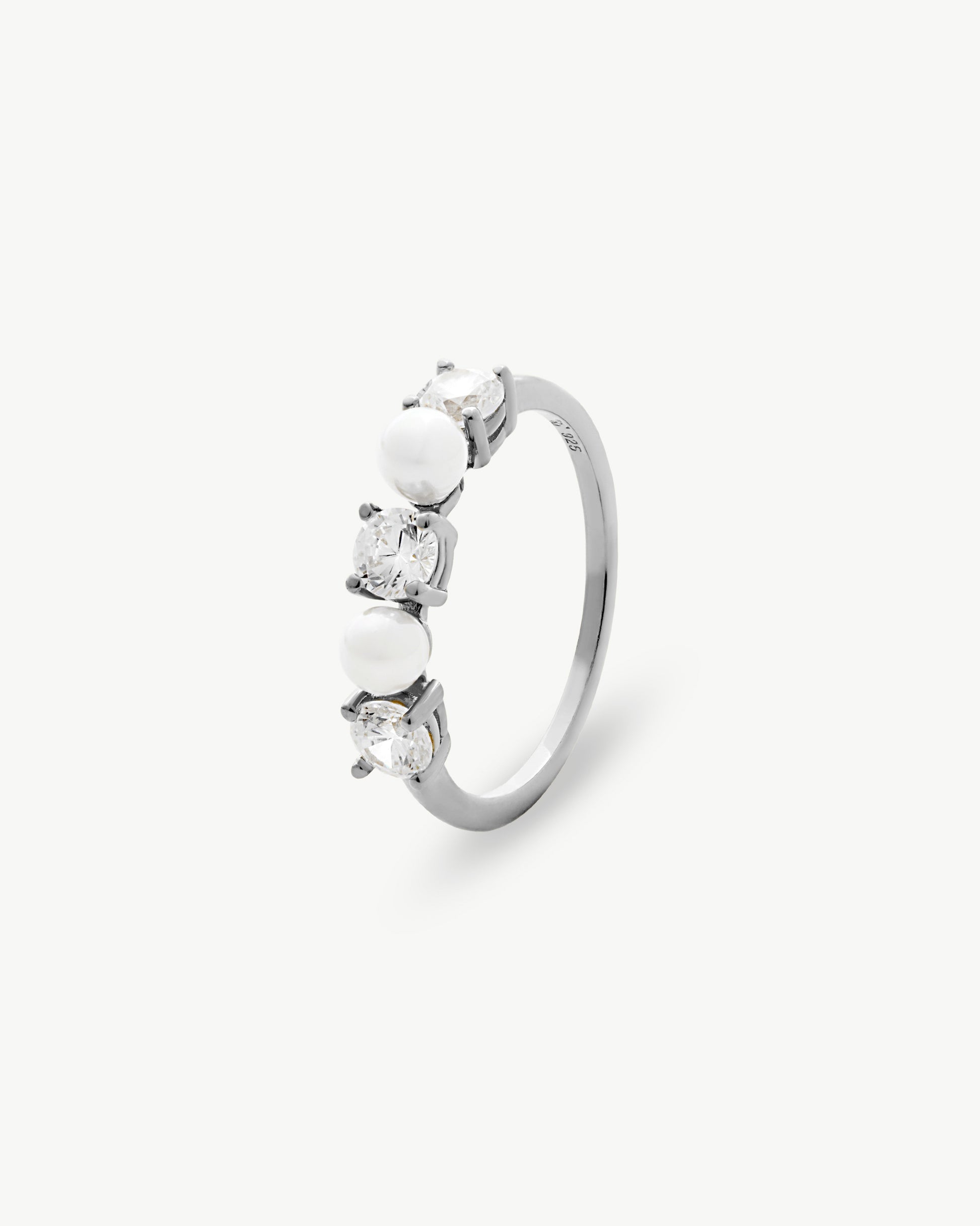 Imagen 0 de Anillo perlas y circonitas zirconia Plateado