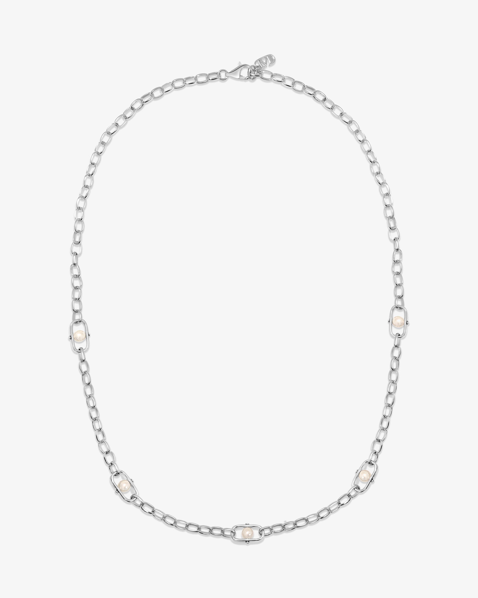 Gargantilla en con perlas y logo libre - Majorica - Plata Plata-1