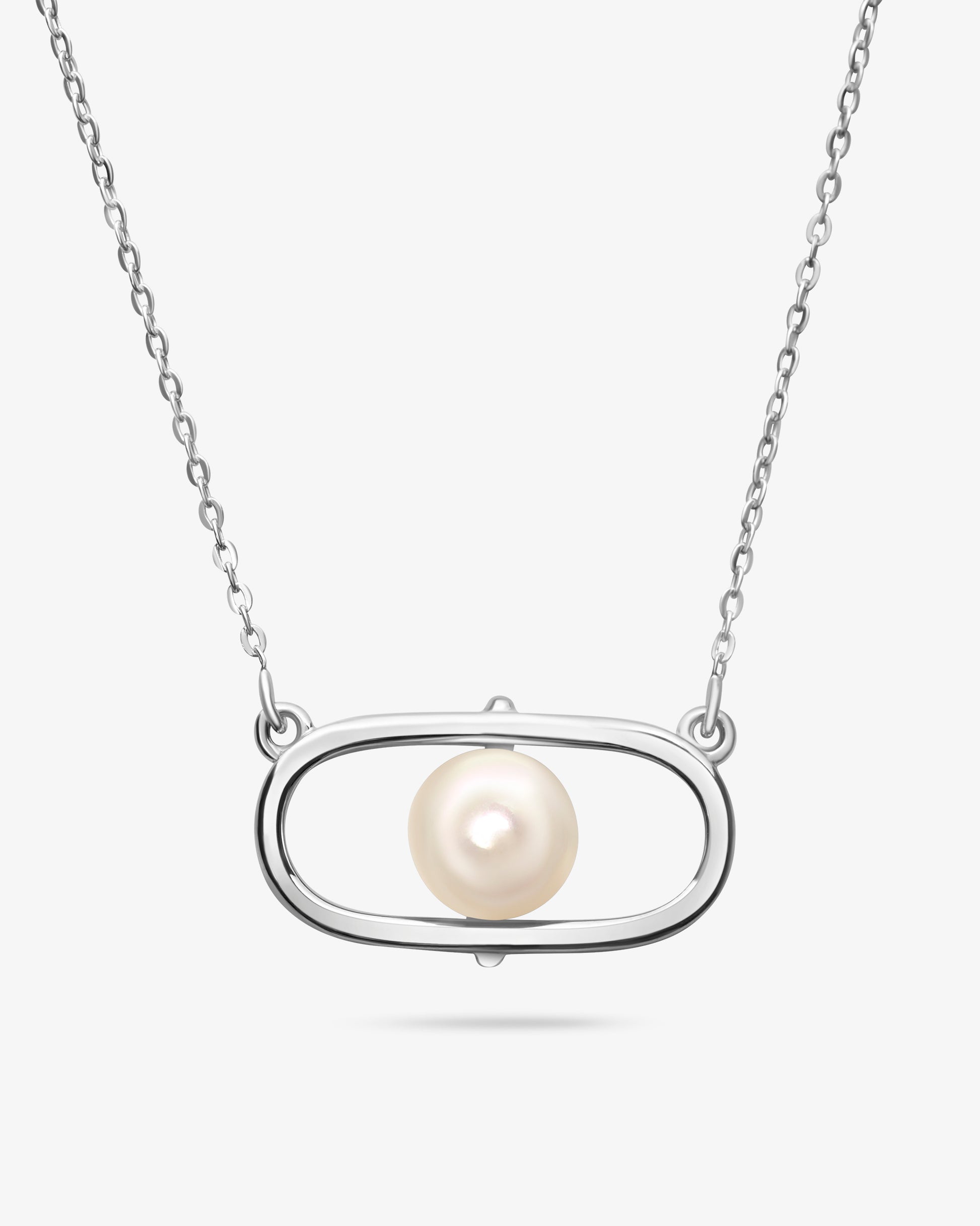 Collar corto en con perlas y logo libre - Majorica - Plata Plata-2